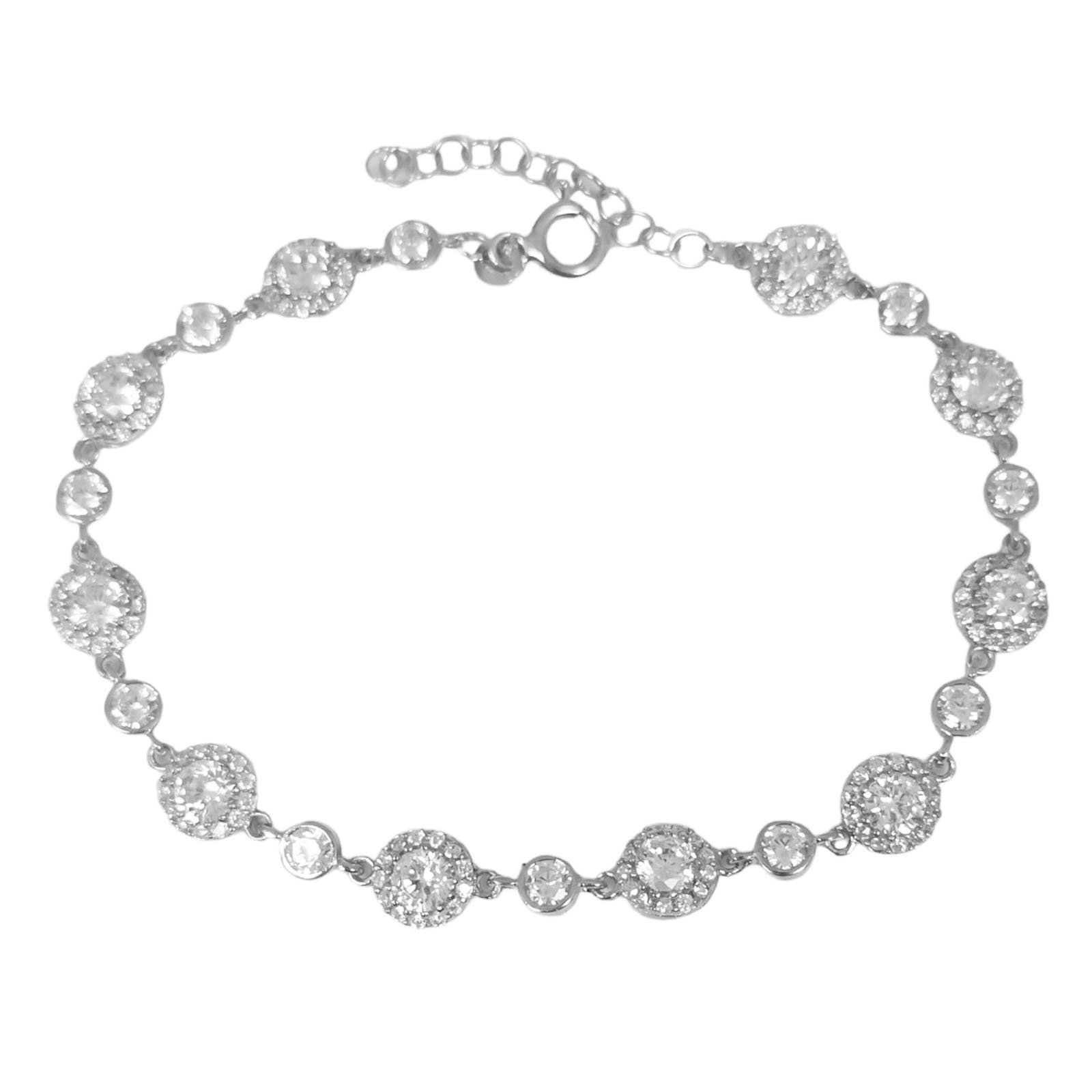 Bracelet Argent \'Arégonde\' blanc argenté (rhodié) - 7 mm - [S0774]