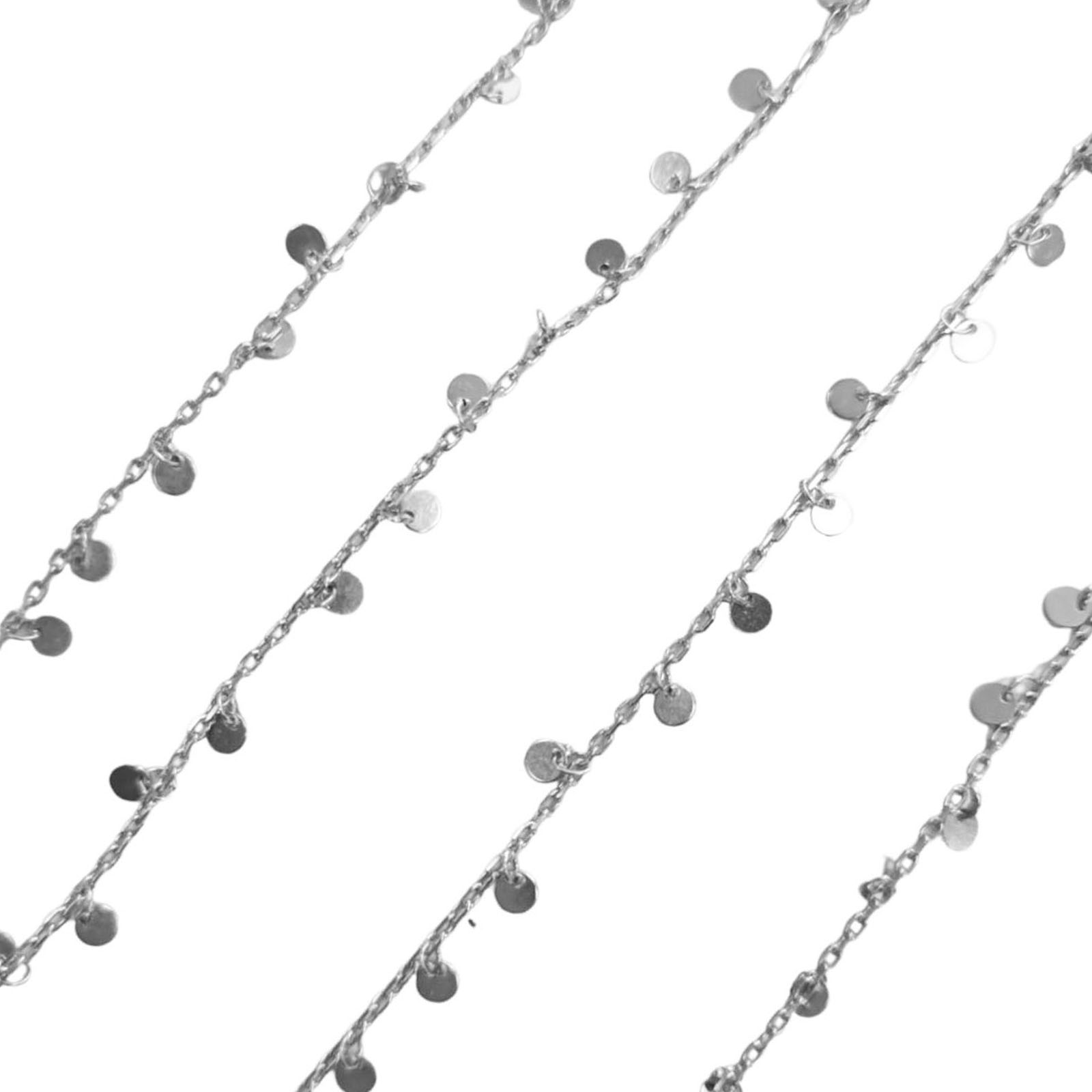 Chaine Cheville Argent \'Cleopatra\' argenté (rhodié) - 3x3 mm - [S0784]