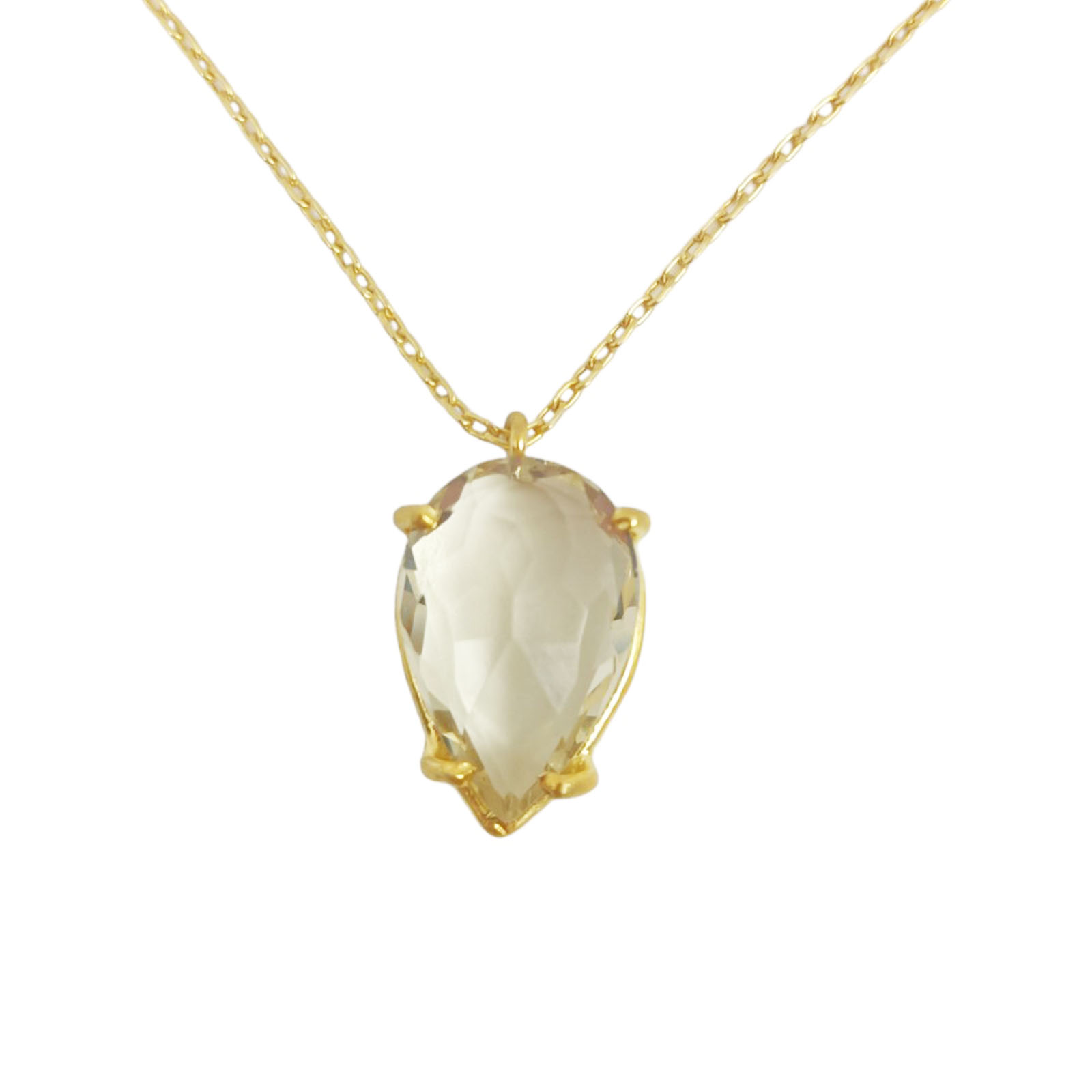 Collier Argent \'Cléopatra\' jaune doré - 20x13 mm  - [S0813]