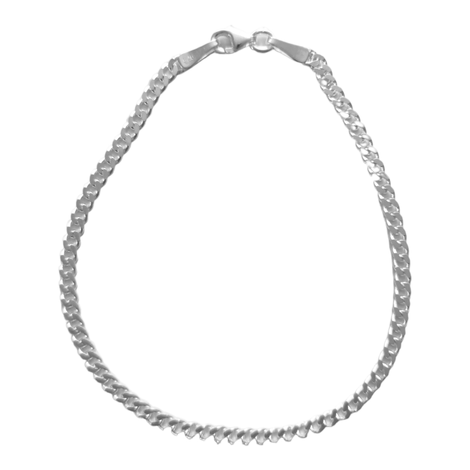 Bracelet Argent \'Maille Gourmette\' argenté  - 20 cm, 3 mm - [S0889]