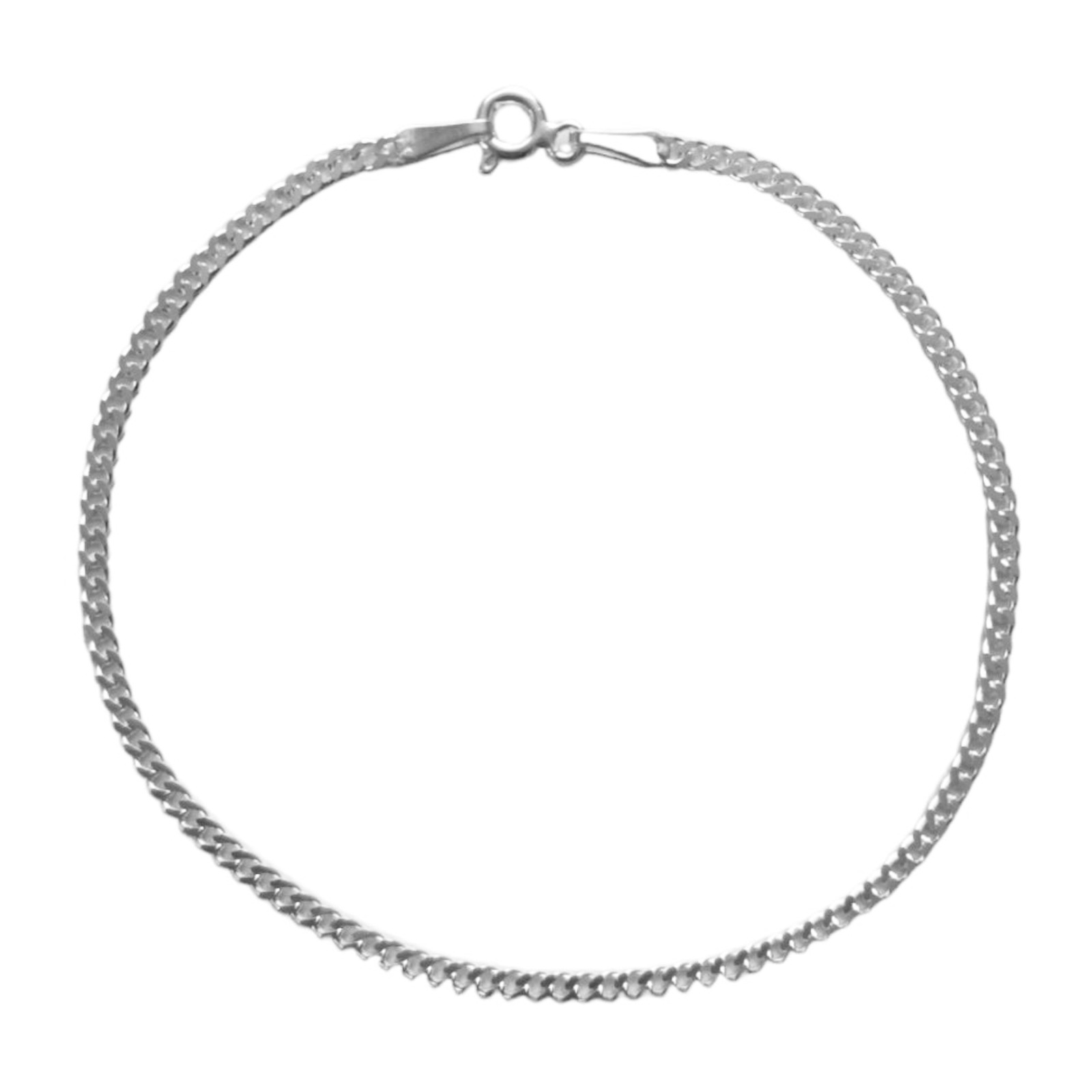 Bracelet Argent \'Maille Gourmette\' argenté  - 19 cm, 2 mm - [S0890]