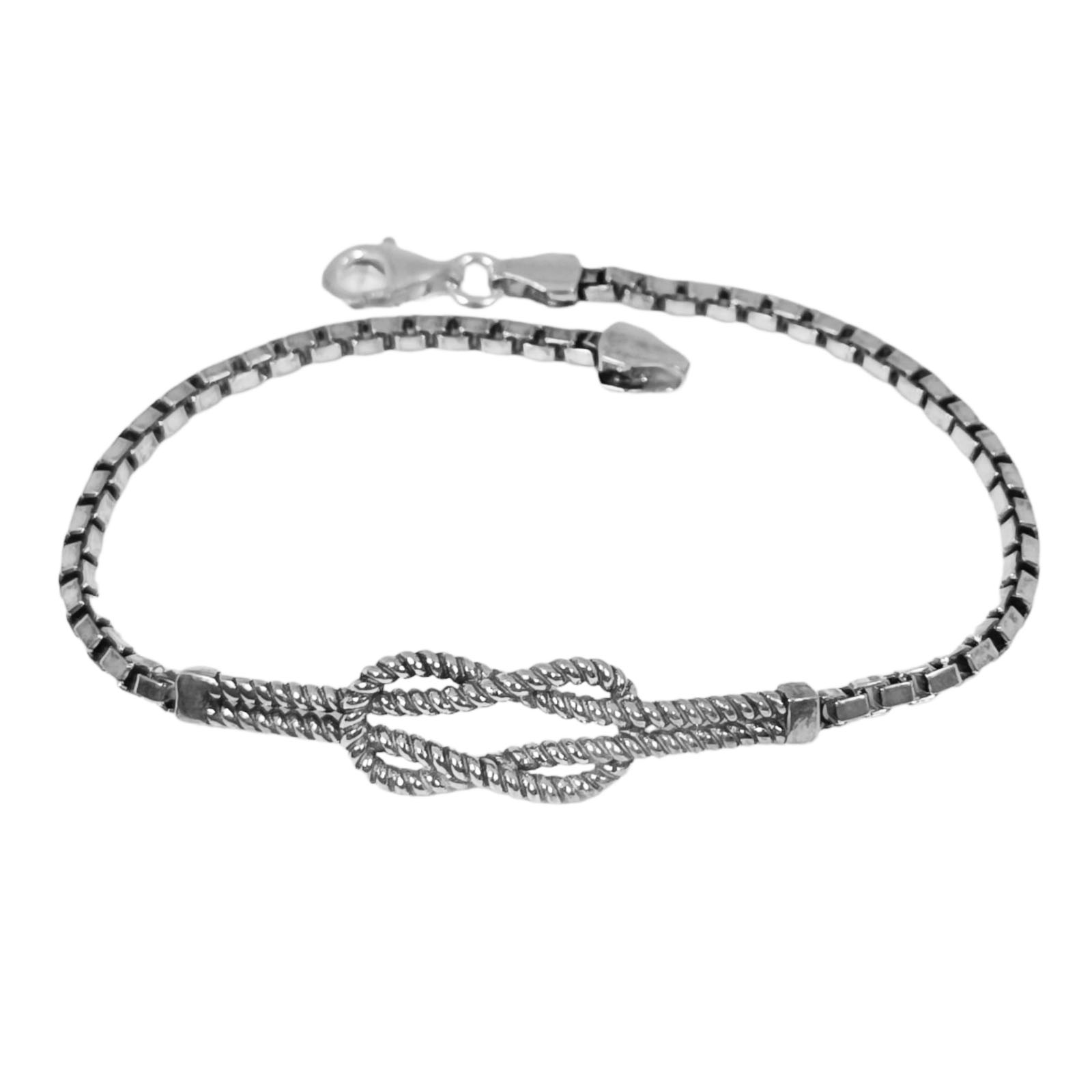 Bracelet argent \'Thorgal\' argenté vieilli - 20 cm 40x10 mm - [S0909]