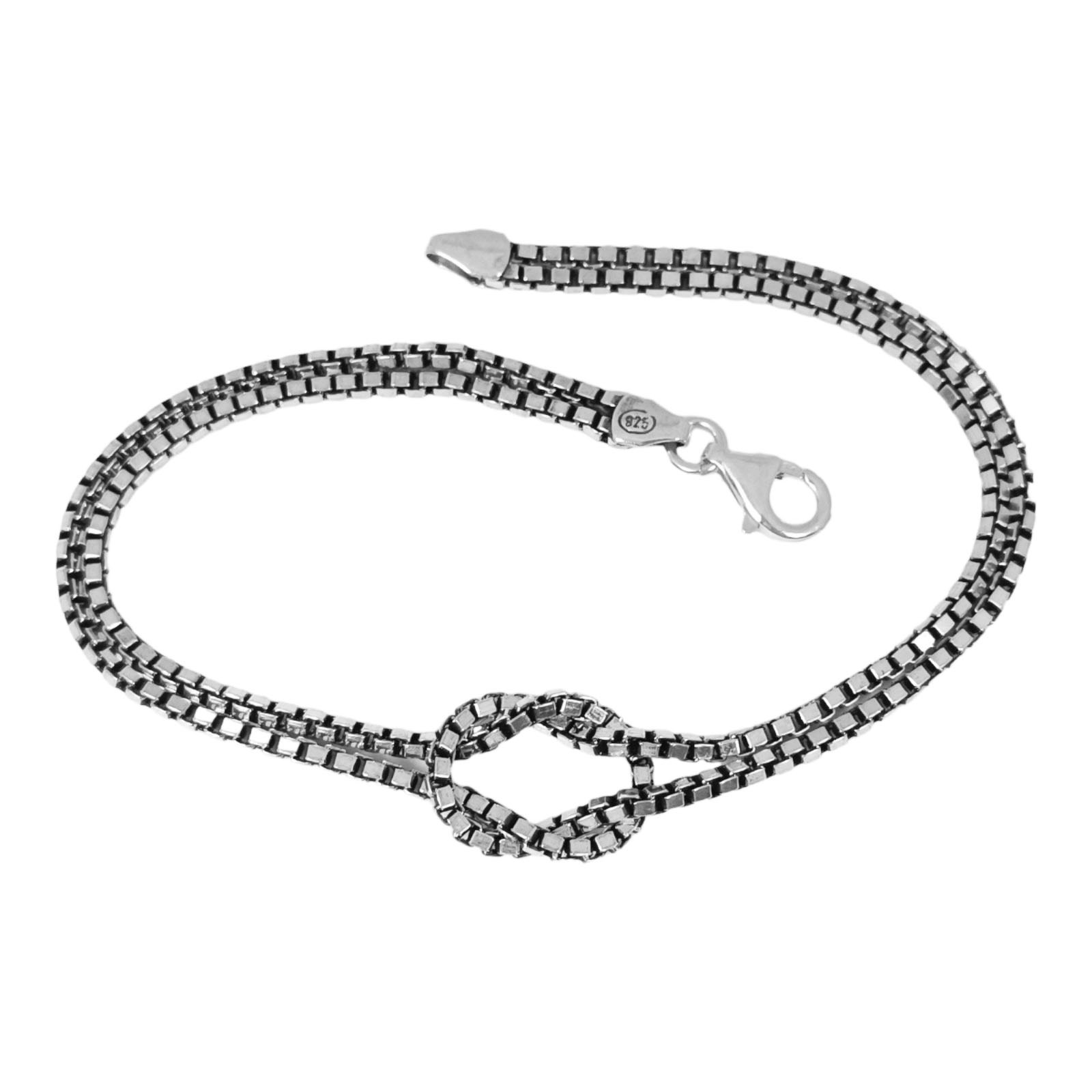 Bracelet argent \'Thorgal\' argenté vieilli - 22 cm 15X12 mm - [S0910]