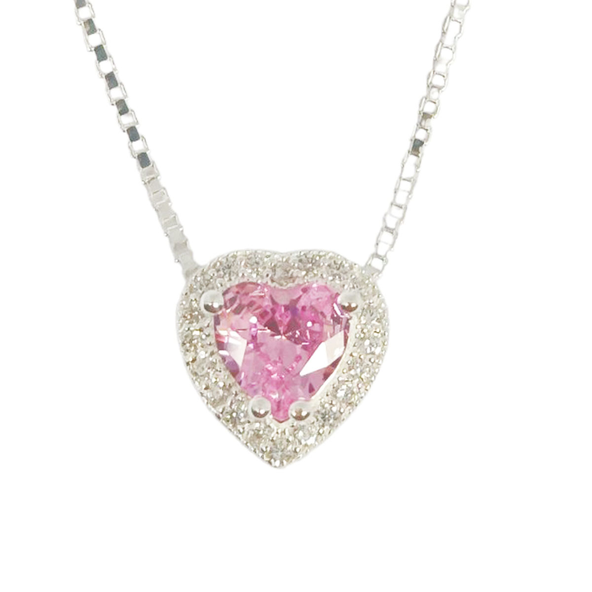 Collier Argent \'Love\' rose argenté - 10x10 mm - [S0922]