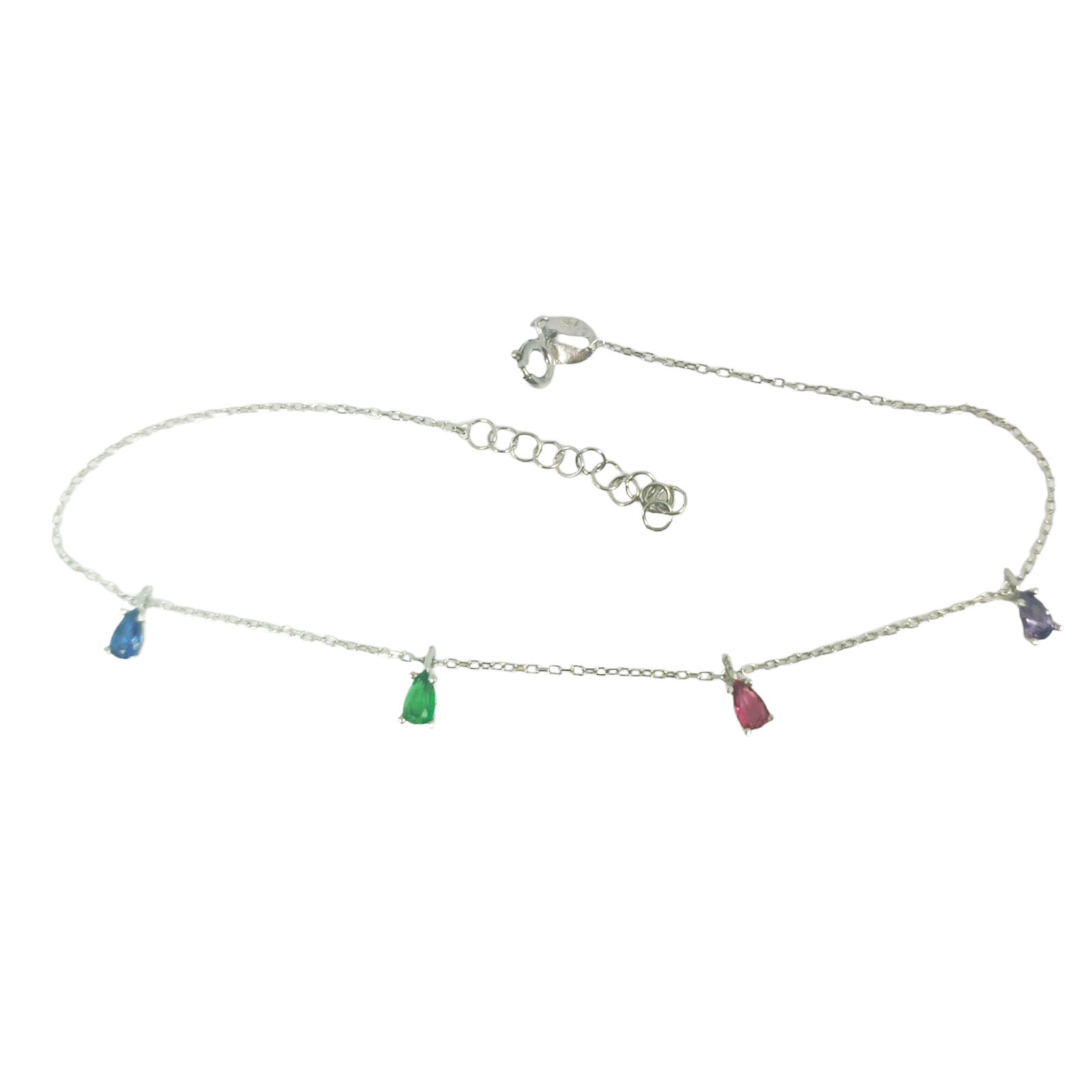 Chaîne Cheville Argent \'Arégonde\' multicolore argenté (rhodié) - 5x3 mm - [S0963]