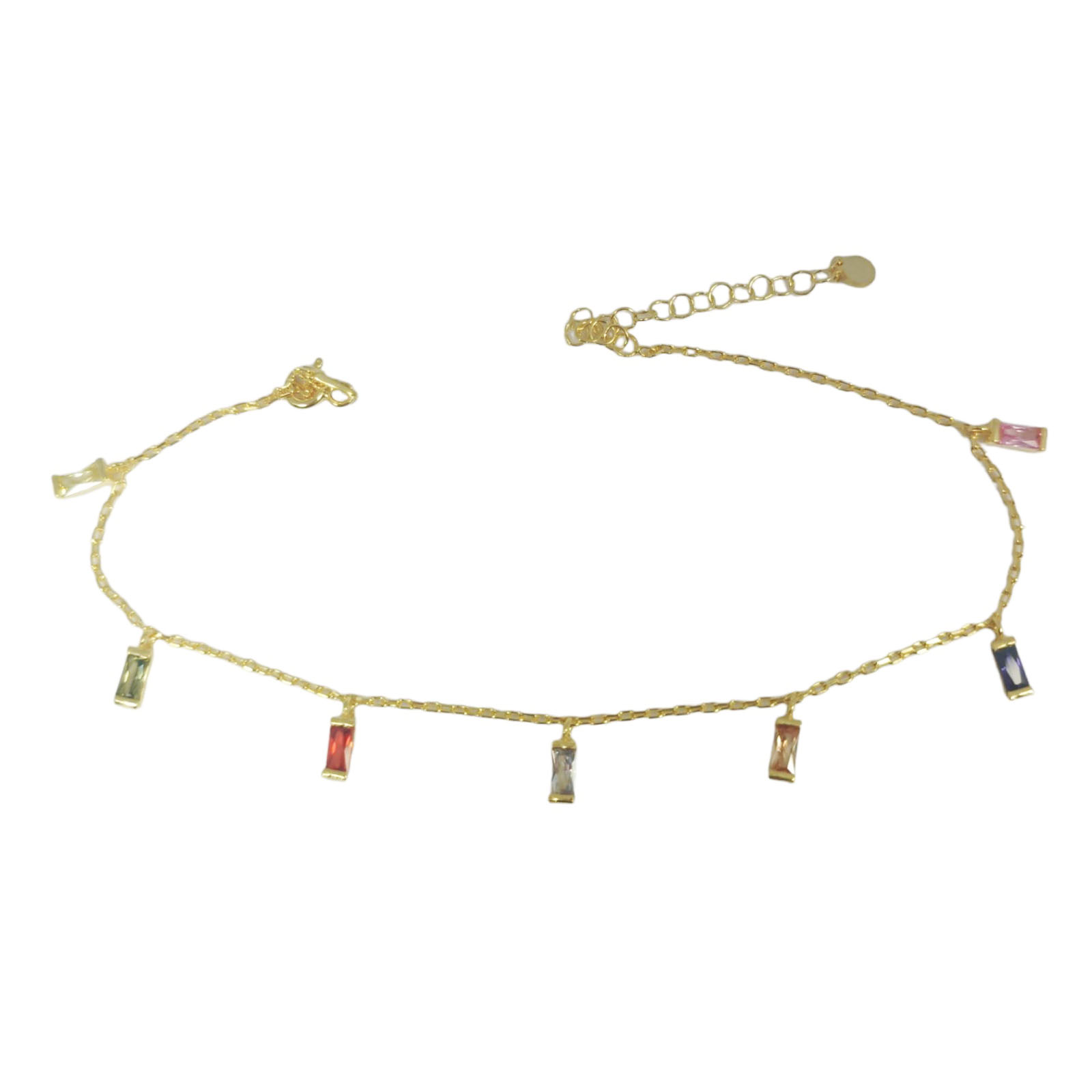 Chaîne Cheville Argent \'Arégonde\' multicolore doré - 6x3 mm - [S0965]