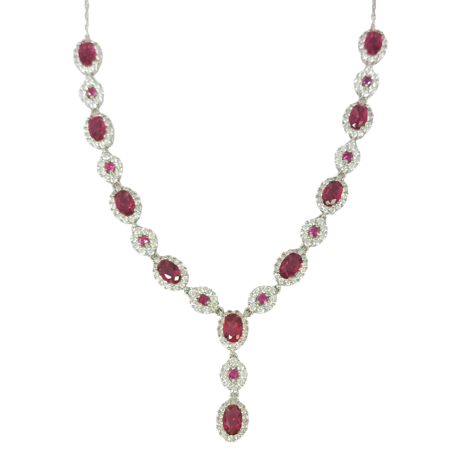 Collier Argent \'Arégonde\' rose argenté (rhodié) - 145x25 mm - [S0971]