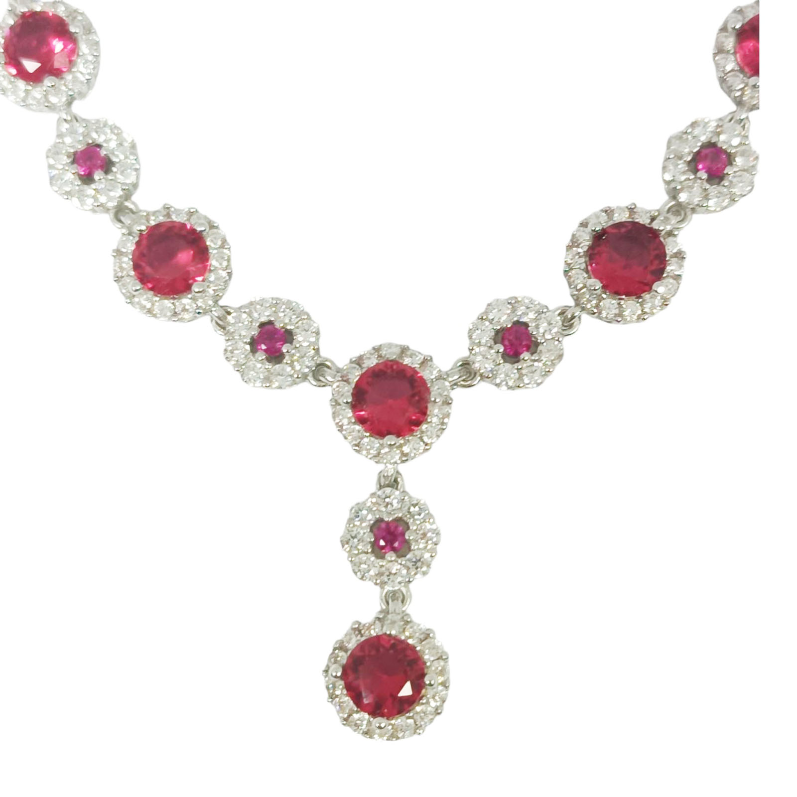 Collier Argent \'Arégonde\' rose argenté (rhodié) - 145x25 mm - [S0972]