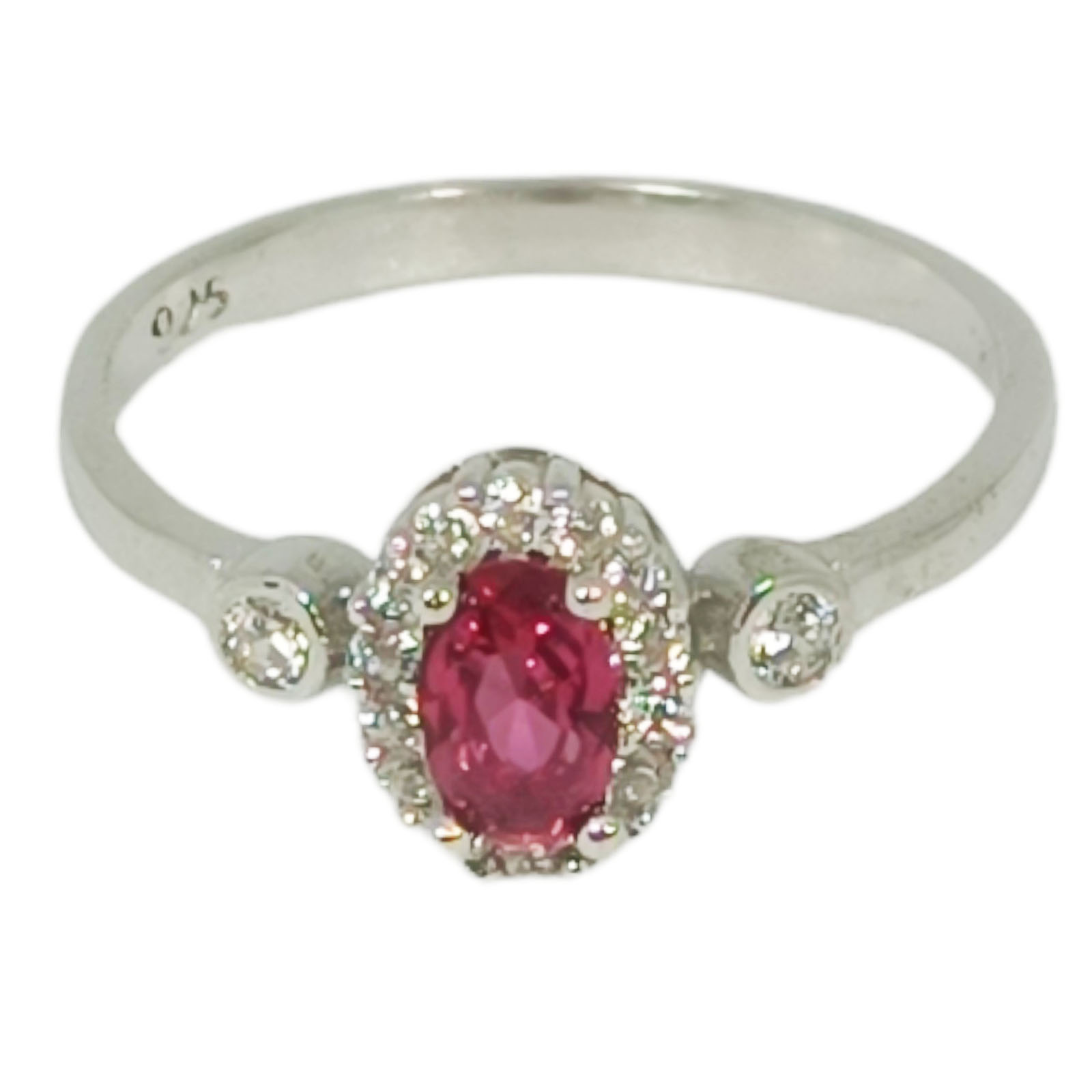 Bague Argent \'Arégonde\' rose argenté (rhodié) - 9x7 mm - [S0979]