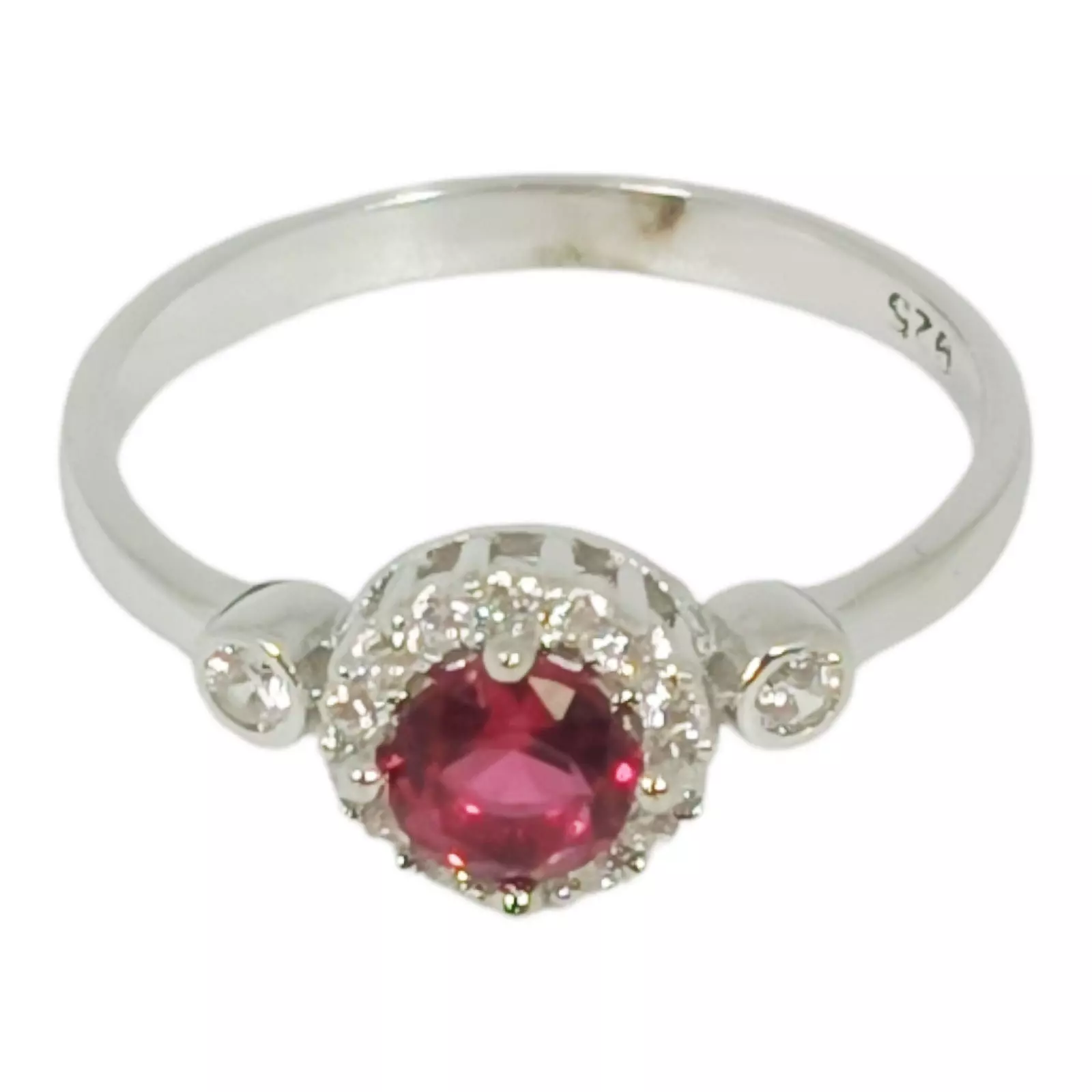 les trésors de lily Bague Argent 'Arégonde' rose argenté (rhodié) 8 mm [S0980]