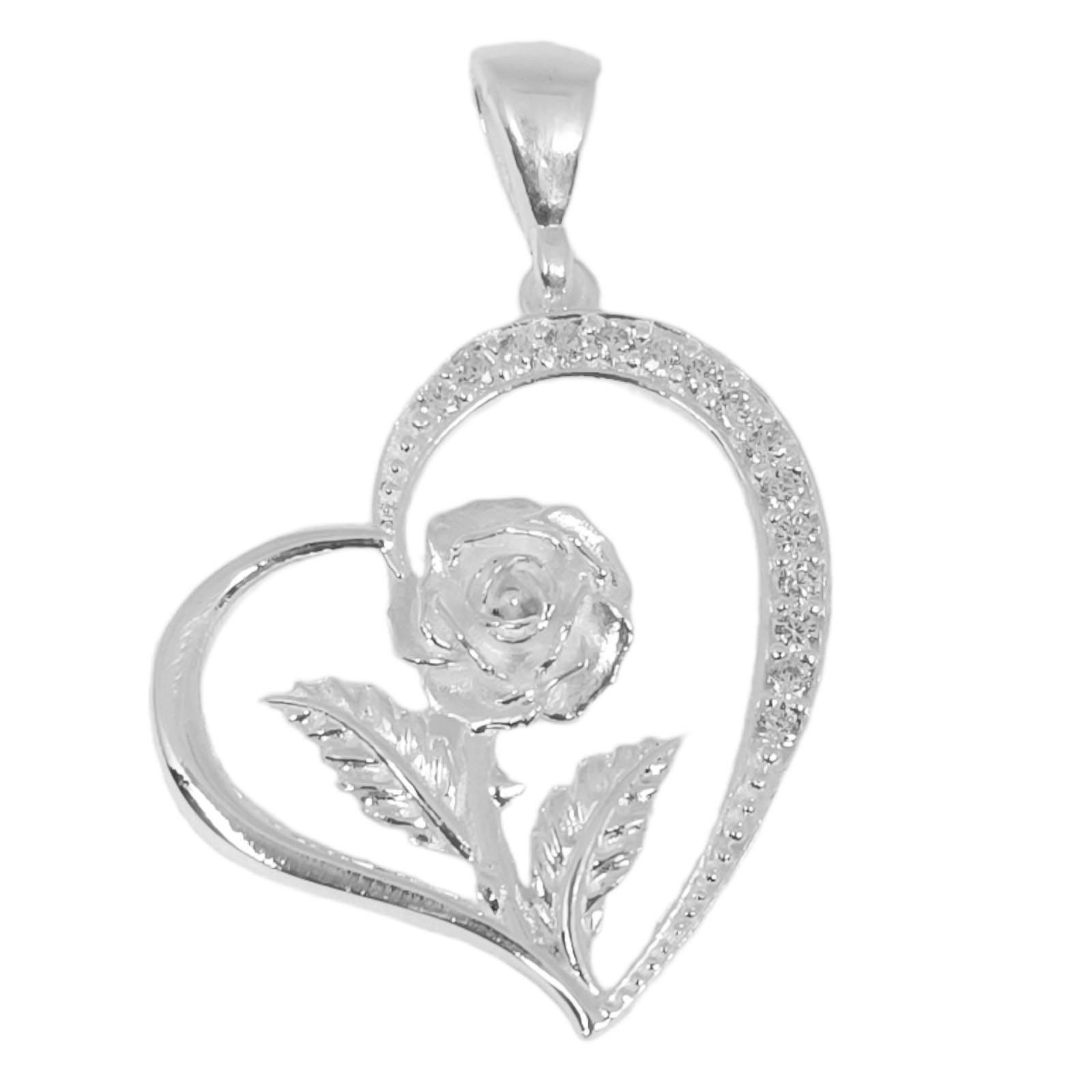 Pendentif Argent \'Love\' Blanc argenté - 23x20 mm - [S0997]