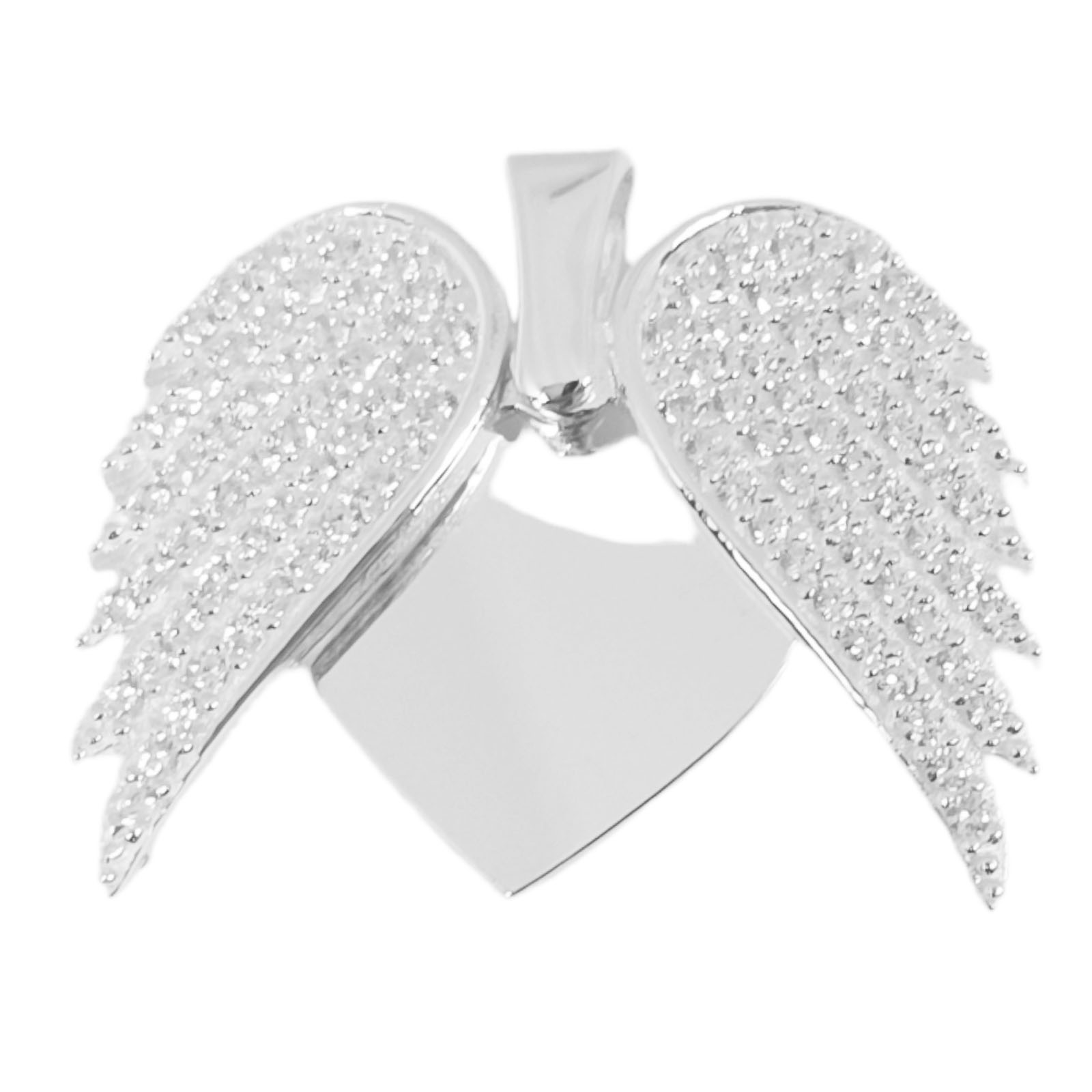 Pendentif Argent \'Love\' blanc argenté (rhodié) - 22x20 mm - [S0999]