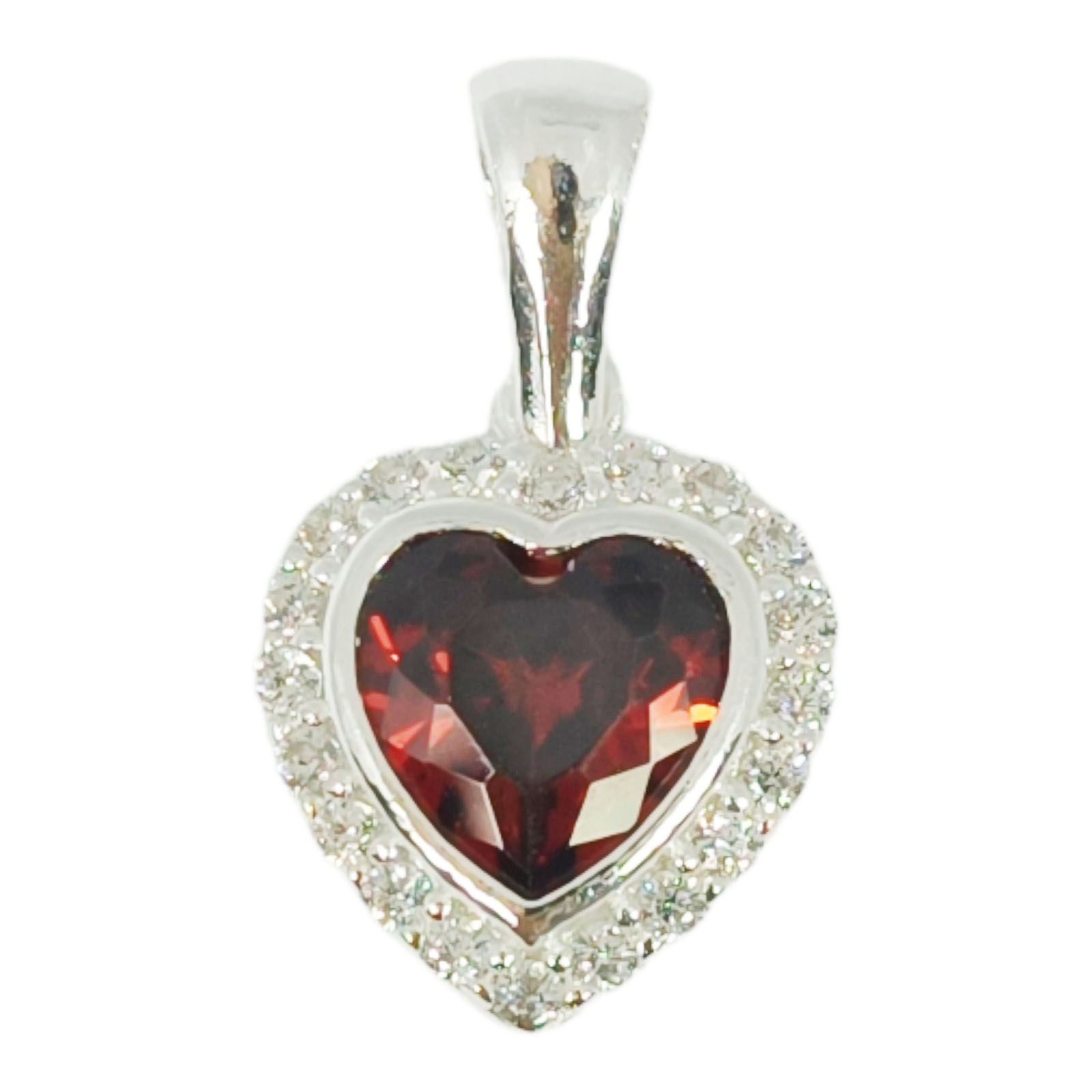 Pendentif Argent \'Love\' rouge blanc argenté (rhodié) - 12x11 mm - [S1004]