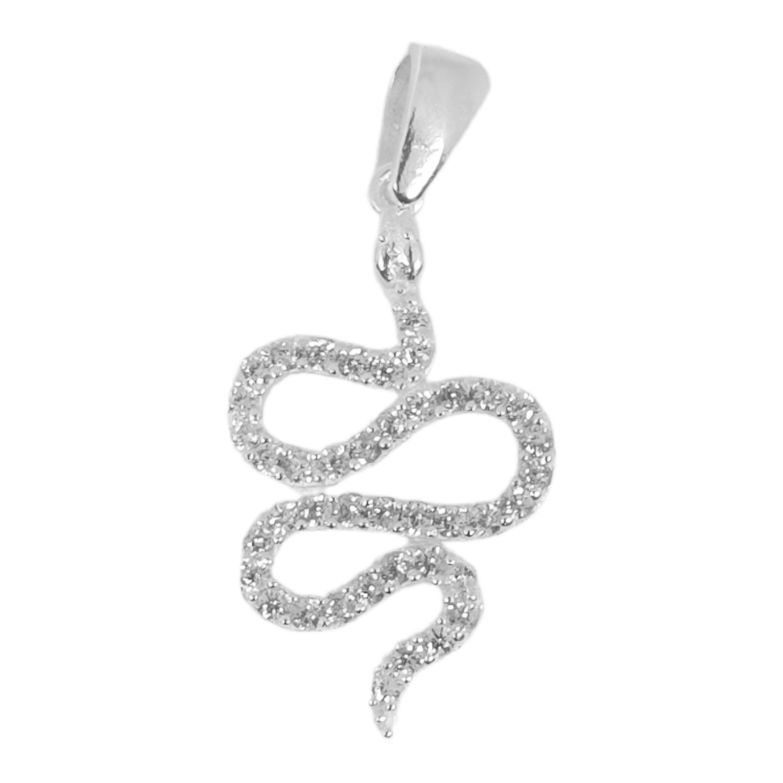 Pendentif Argent \'Serpent Mythique\' argenté  - 18x12 mm - [S1008]