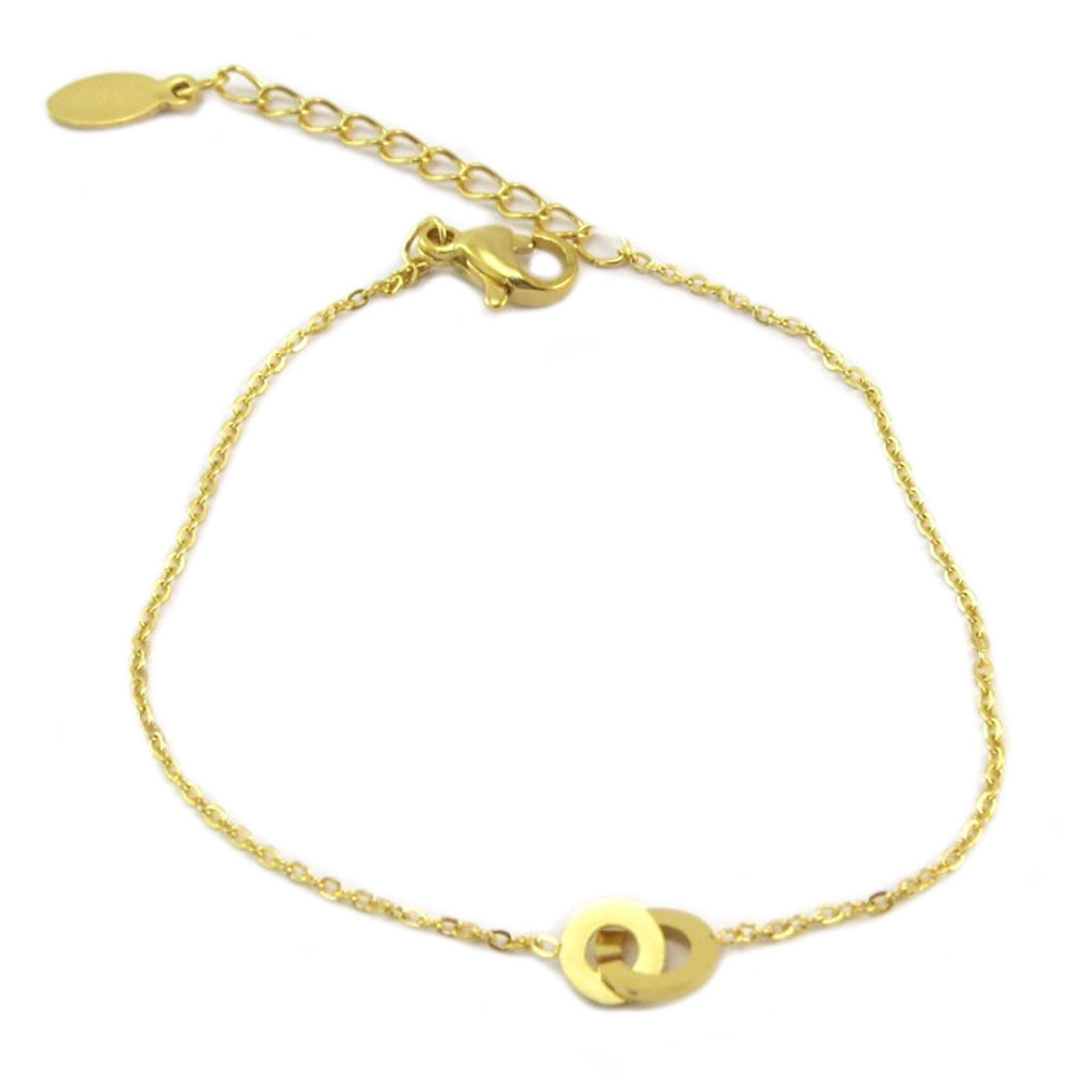 Bracelet acier \'Chorégraphie\' doré - 8x6 mm - [P6766]