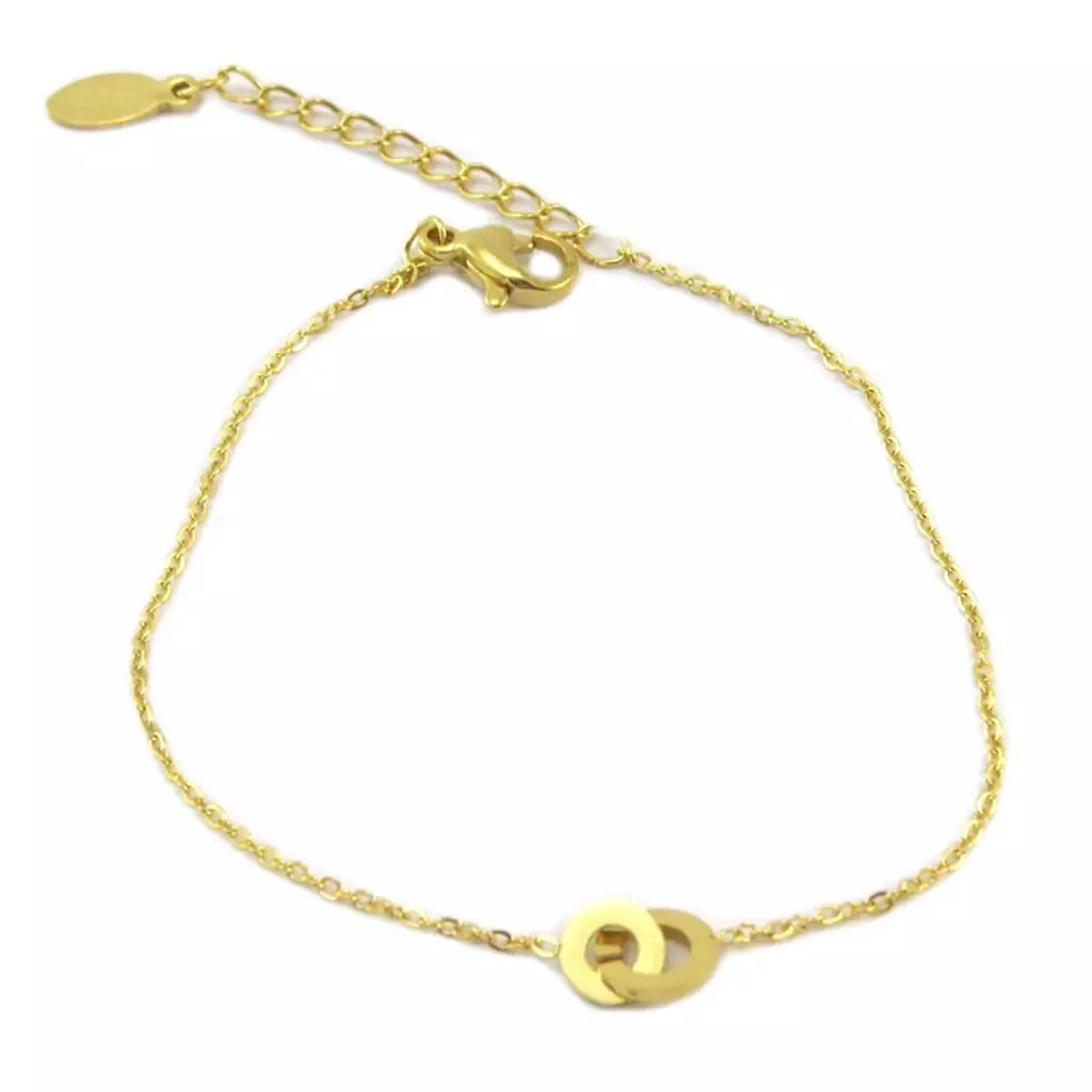 les trésors de lily Bracelet acier 'Chorégraphie' doré 8x6 mm [P6766]