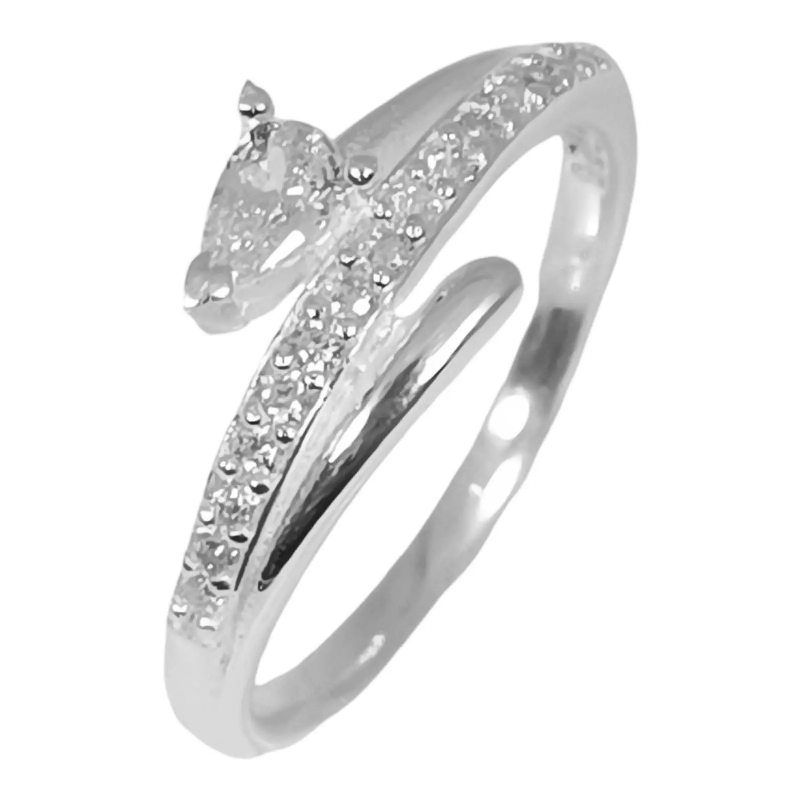 les trésors de lily Bague Argent 'Arégonde' blanc argenté 8 mm [S1032]