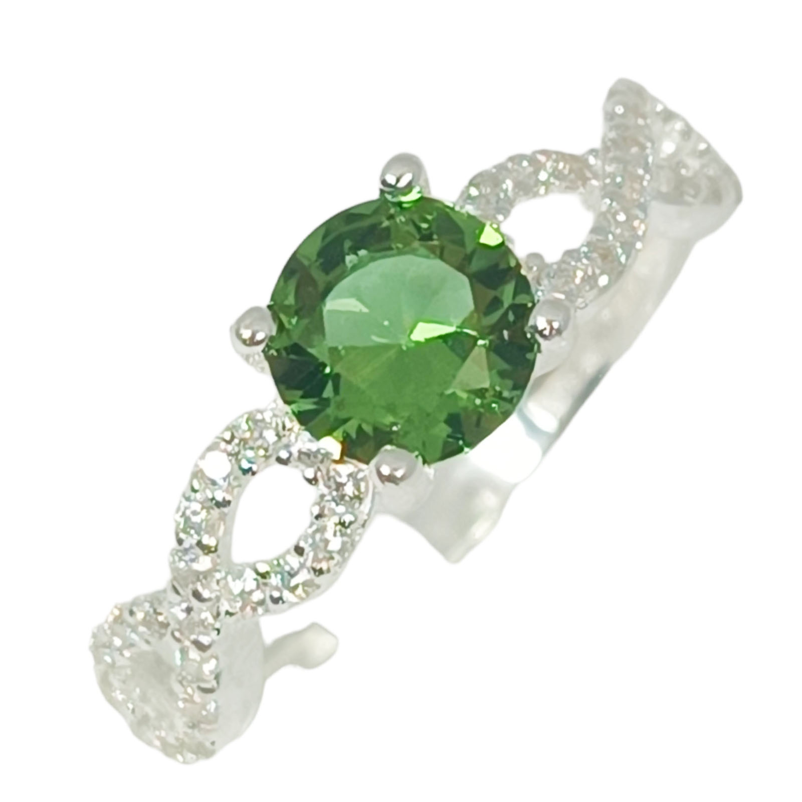 Bague Argent \'Arégonde\' violet vert argenté - 6 mm (pierre change couleur) - [S1035]