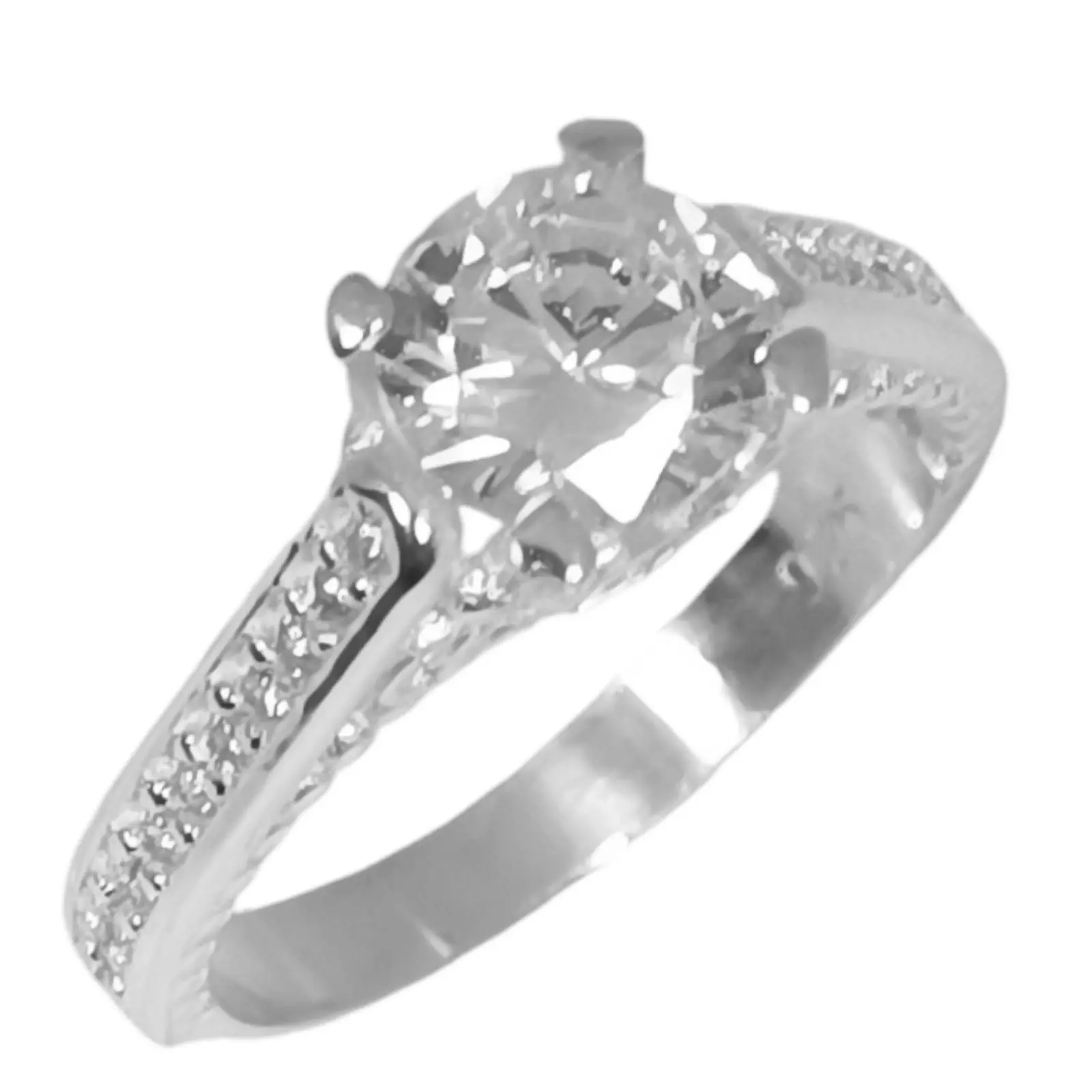 les trésors de lily Bague Argent 'Arégonde' blanc argenté 6 mm [S1039]