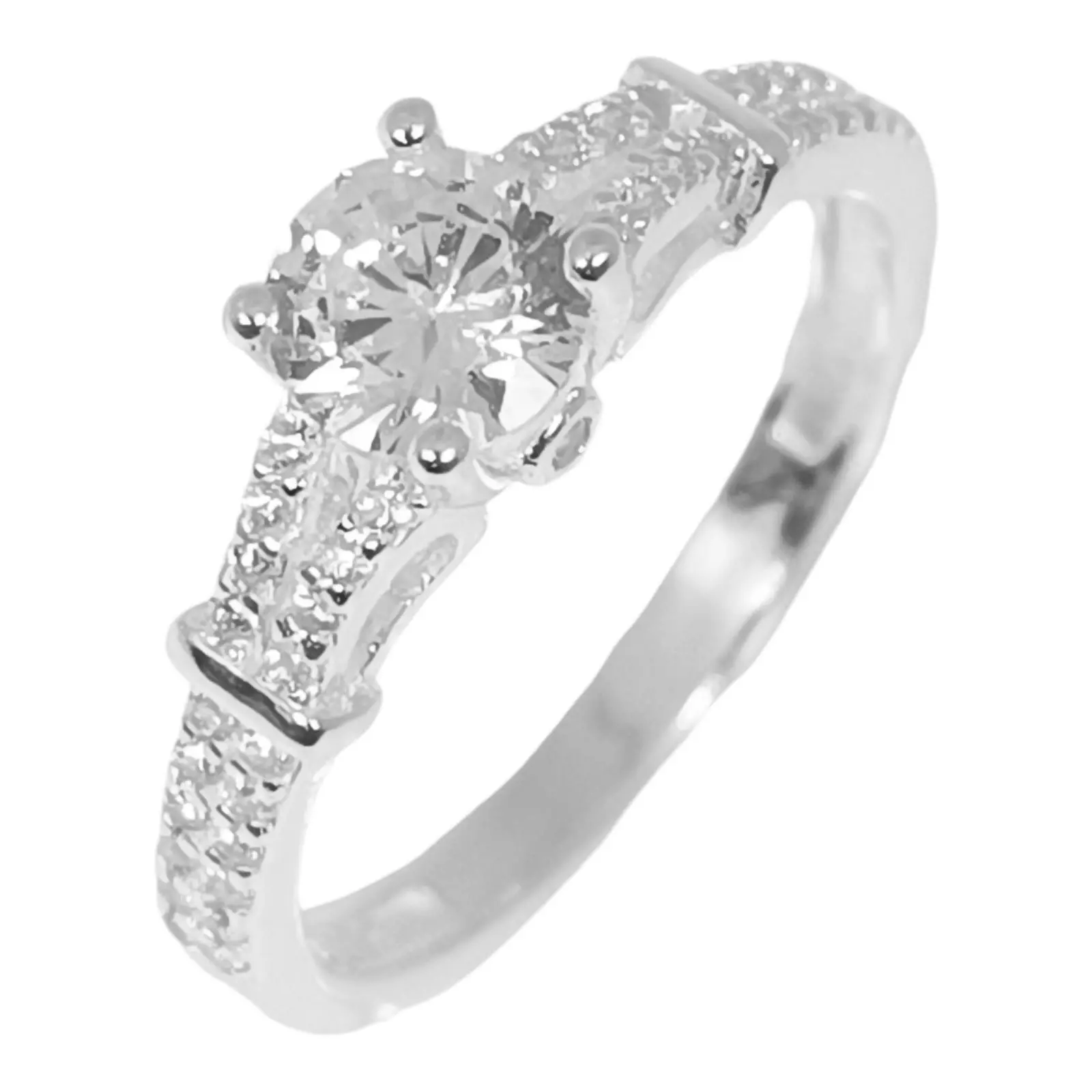 les trésors de lily Bague Argent 'Arégonde' blanc argenté 6 mm [S1041]
