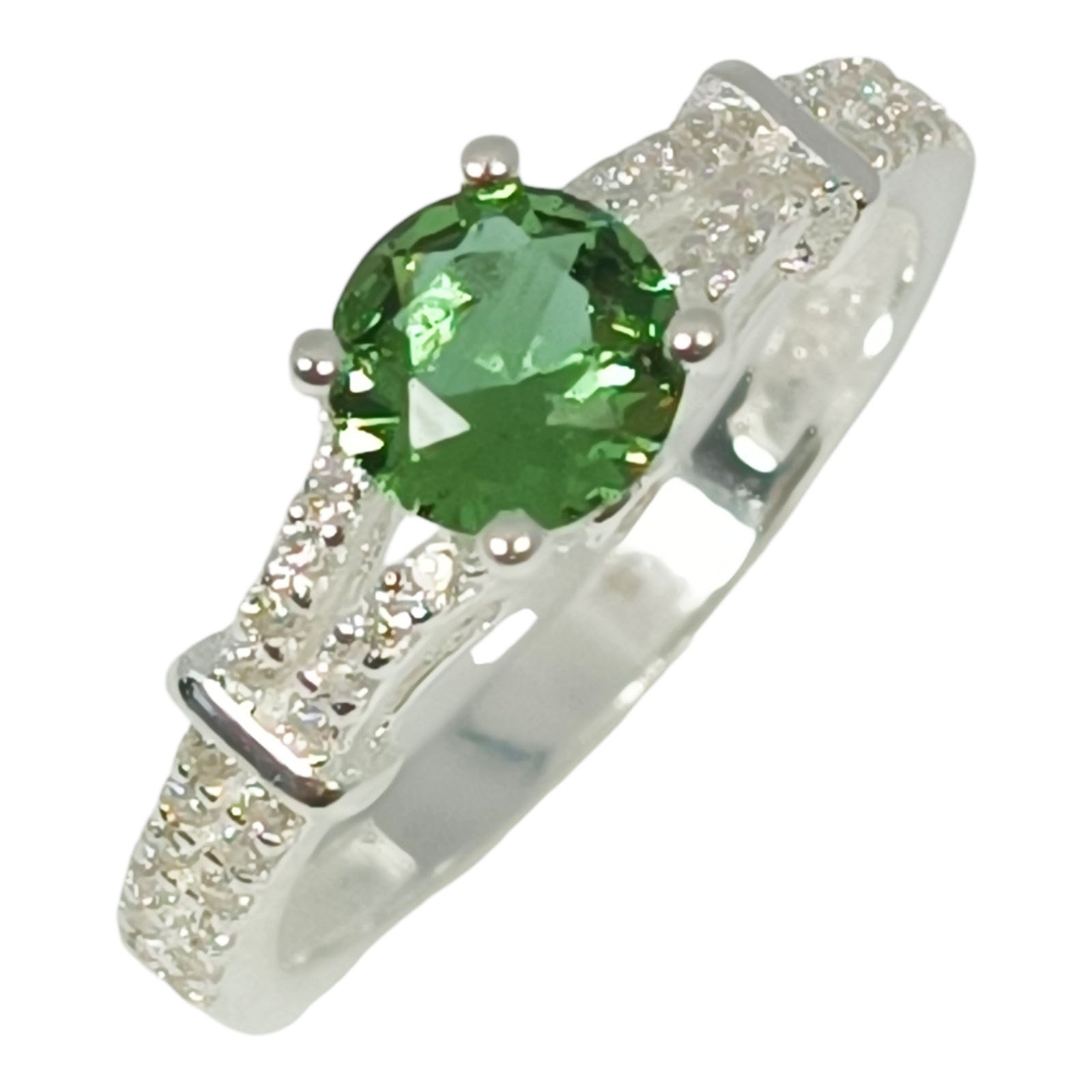 Bague Argent \'Arégonde\' vert mauve argenté - 6 mm (pierre change couleur) - [S1043]