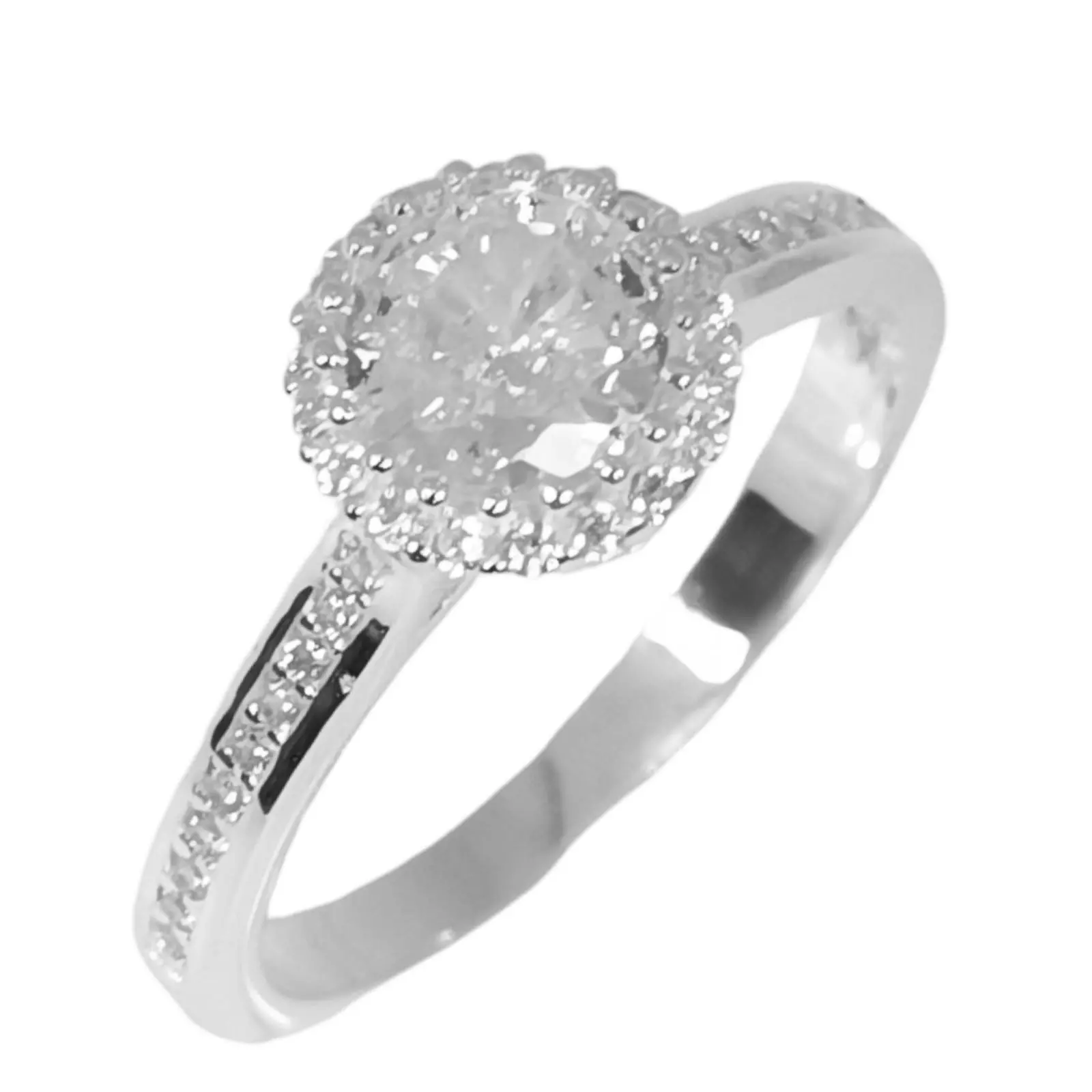 les trésors de lily Bague Argent 'Arégonde' blanc argenté 8 mm [S1045]
