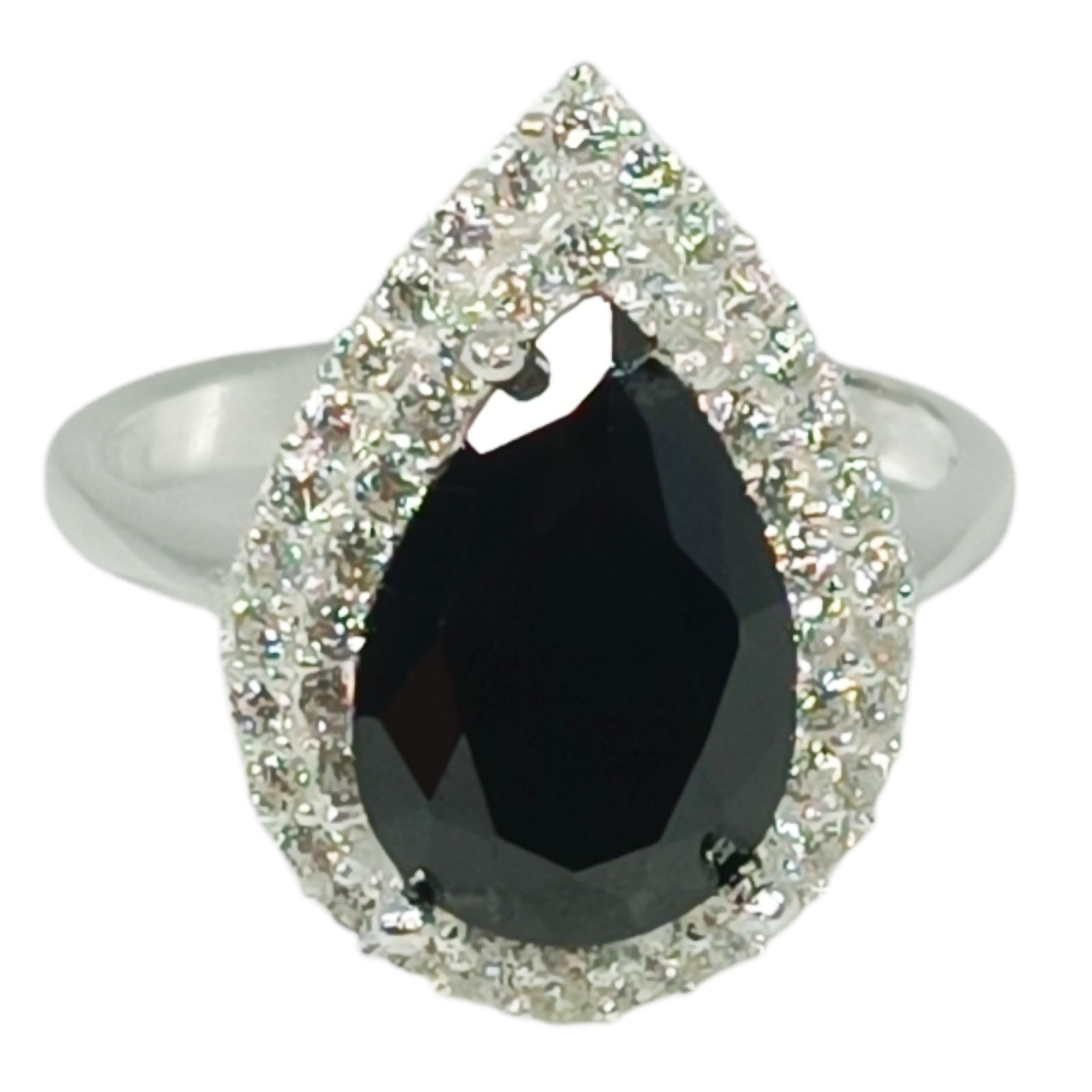 Bague Argent \'Arégonde\' noir argenté - 18x13 mm - [S1056]
