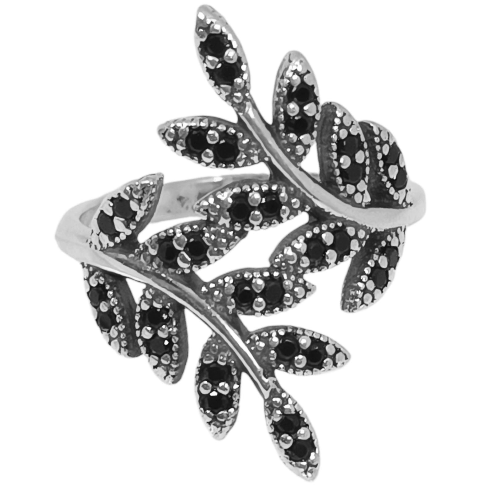 Bague Argent \'Cléopatra\' noir argenté vieilli - 25x18 mm - [S1073]