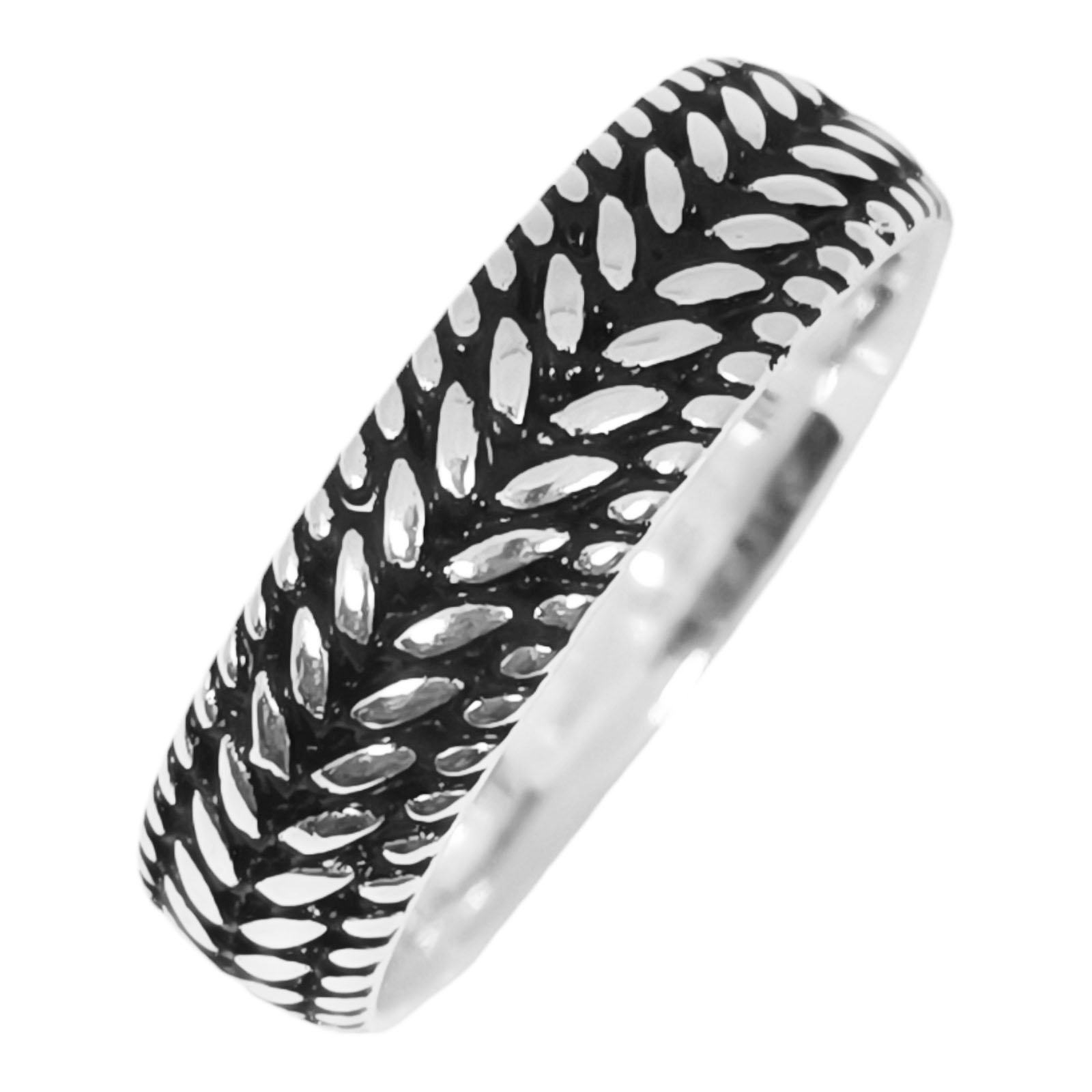 Bague Homme Argent \'Thorgal\' argenté vieilli - 6 mm - [S1091]