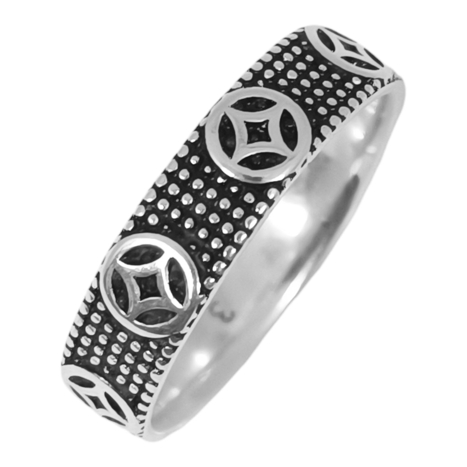 Bague Homme Argent \'Thorgal\' argenté vieilli - 5 mm - [S1106]