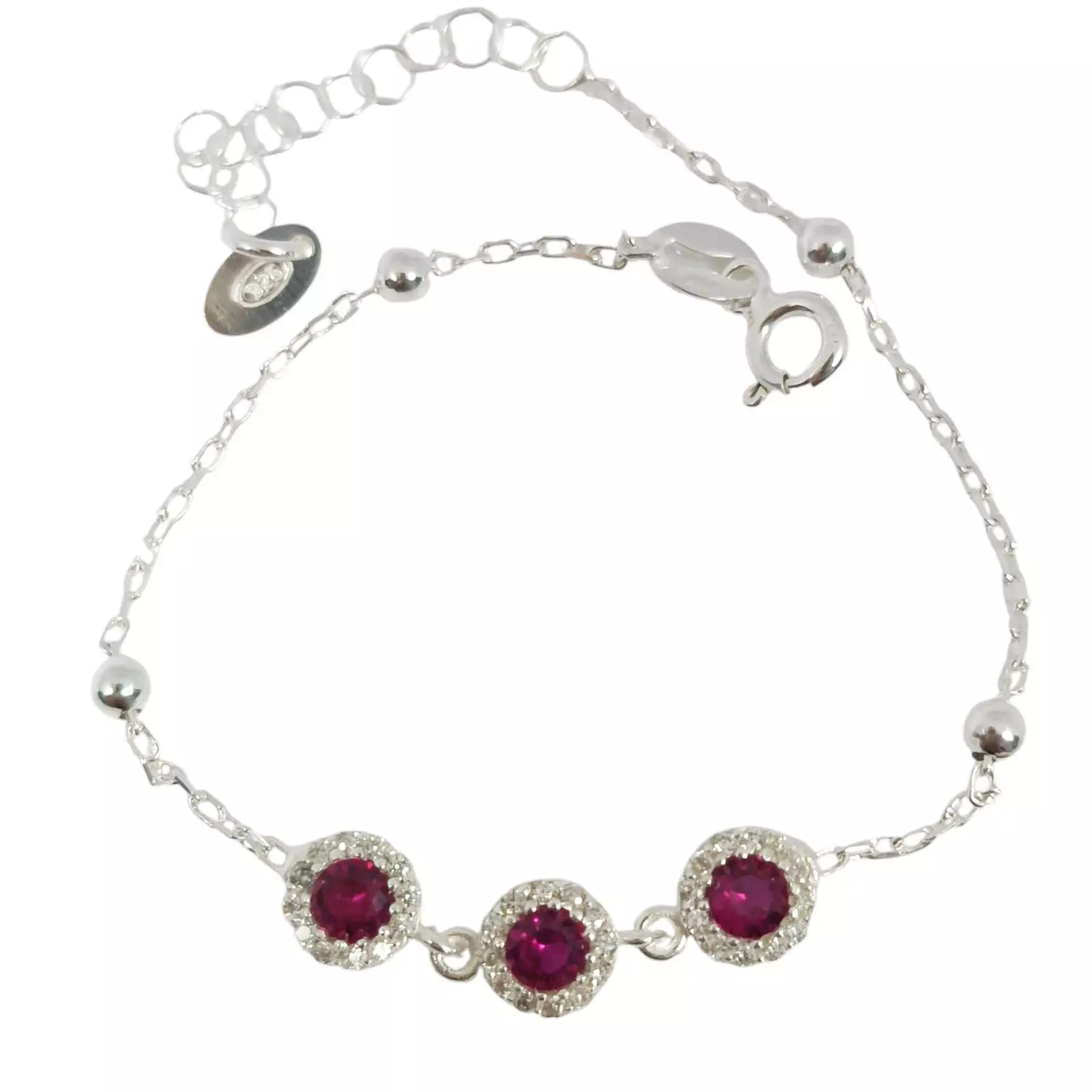 les trésors de lily Bracelet Argent 'Arégonde' rose blanc argenté 25x6 mm [S1127]
