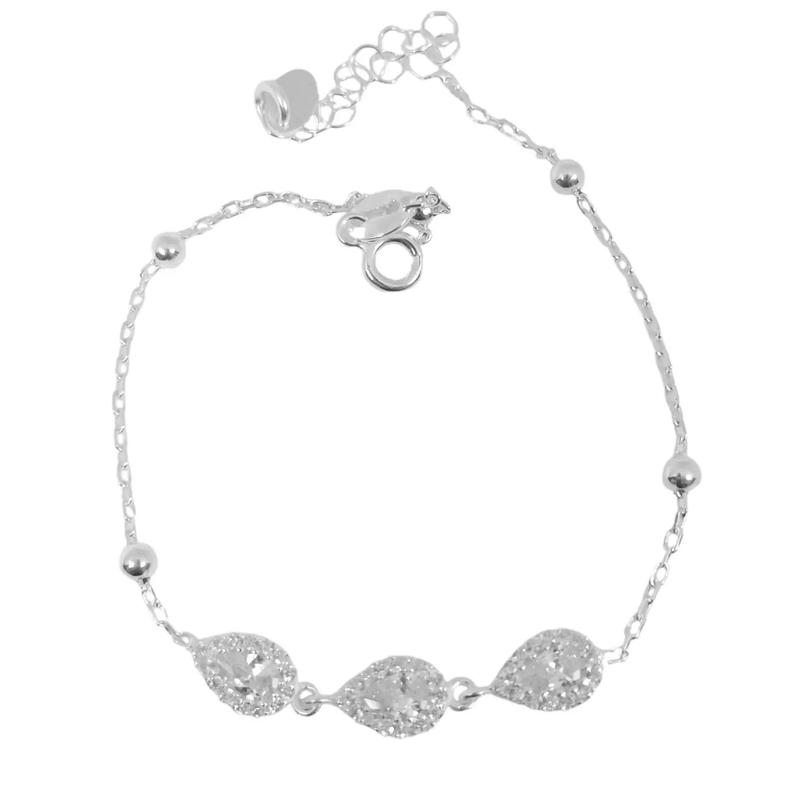 les trésors de lily Bracelet Argent 'Arégonde' blanc argenté 30x5 mm [S1129]