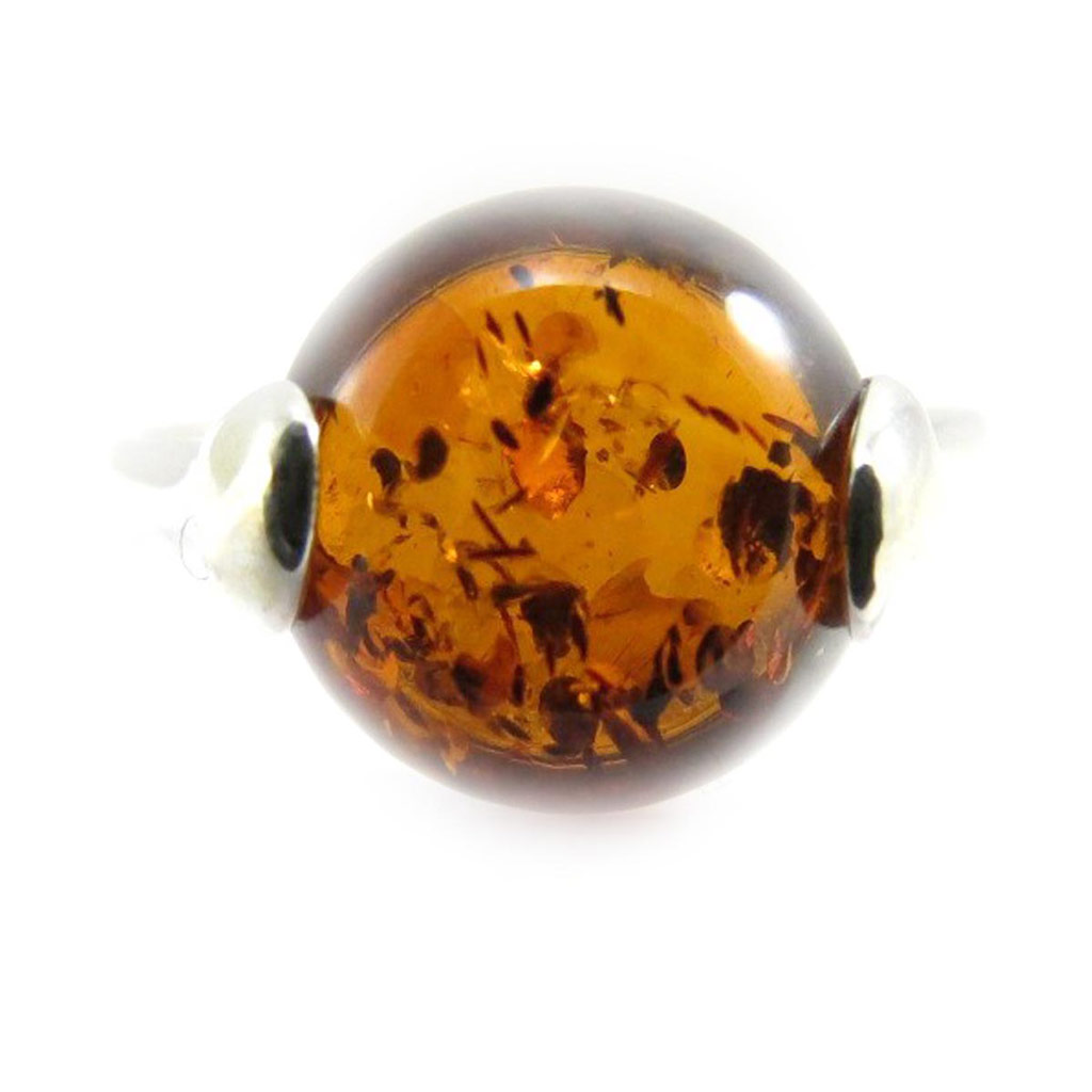 Bague Argent \'Inspiration\' ambre - [J5611]