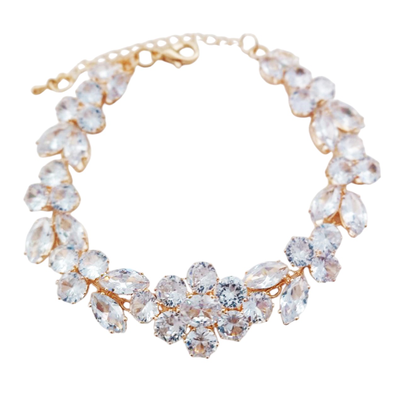 Bracelet créateur \'Arégonde\' blanc rosé - 18 mm - [R7551]