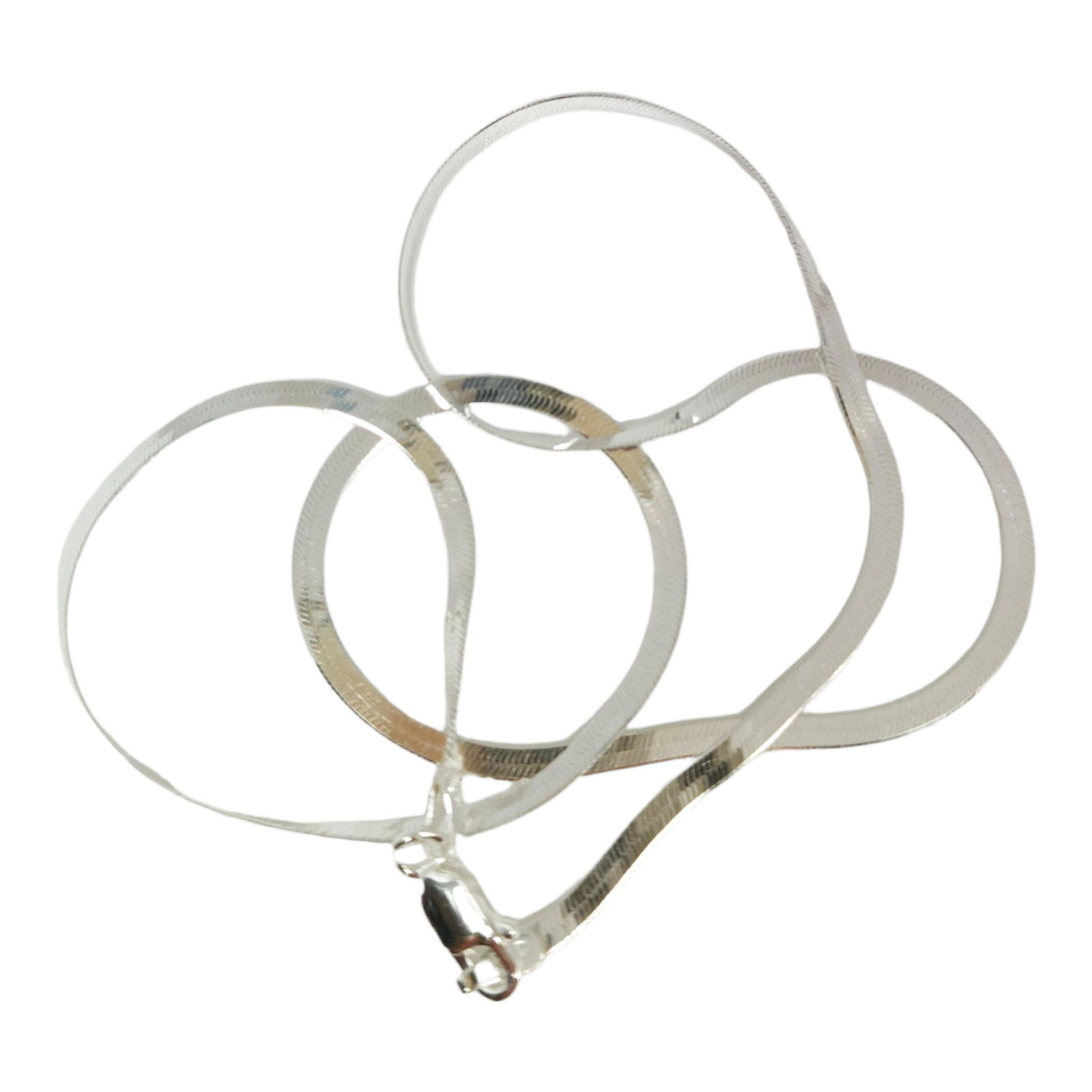 Collier Argent \'Miroir Design\' argenté - 40 cm 3 mm - [S0221]