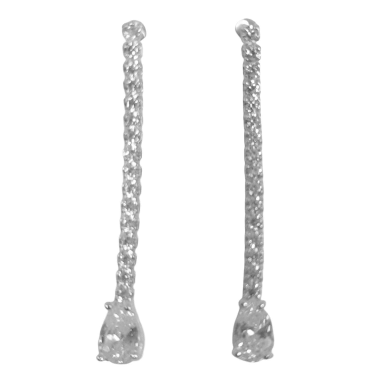 Boucles Argent \'Arégonde\' blanc argenté - 35x3 mm - [S1173]