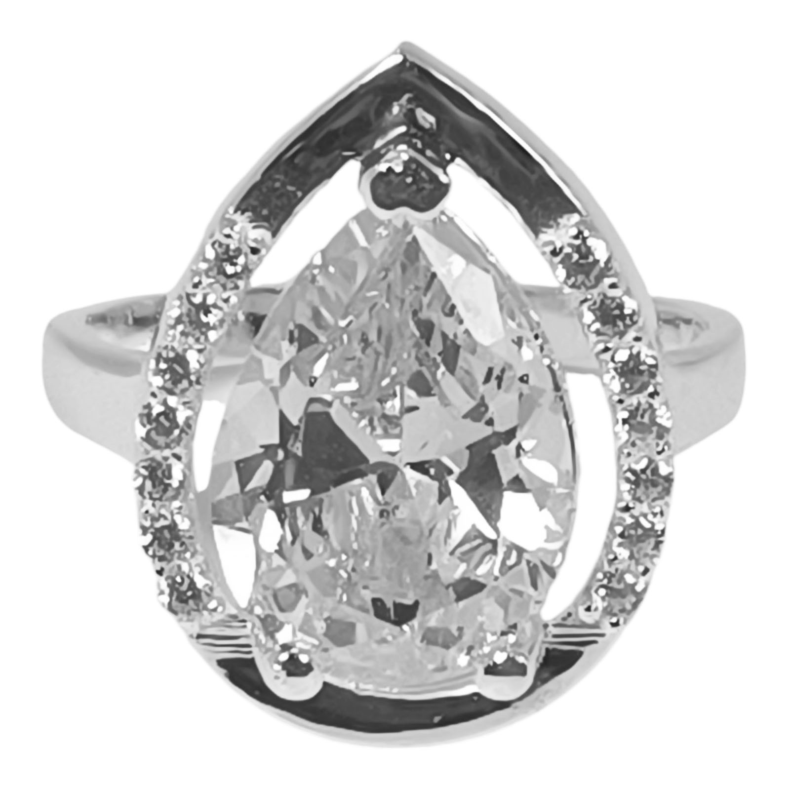 Bague Argent \'Arégonde\' blanc argenté - 20x15 mm - [S1183]