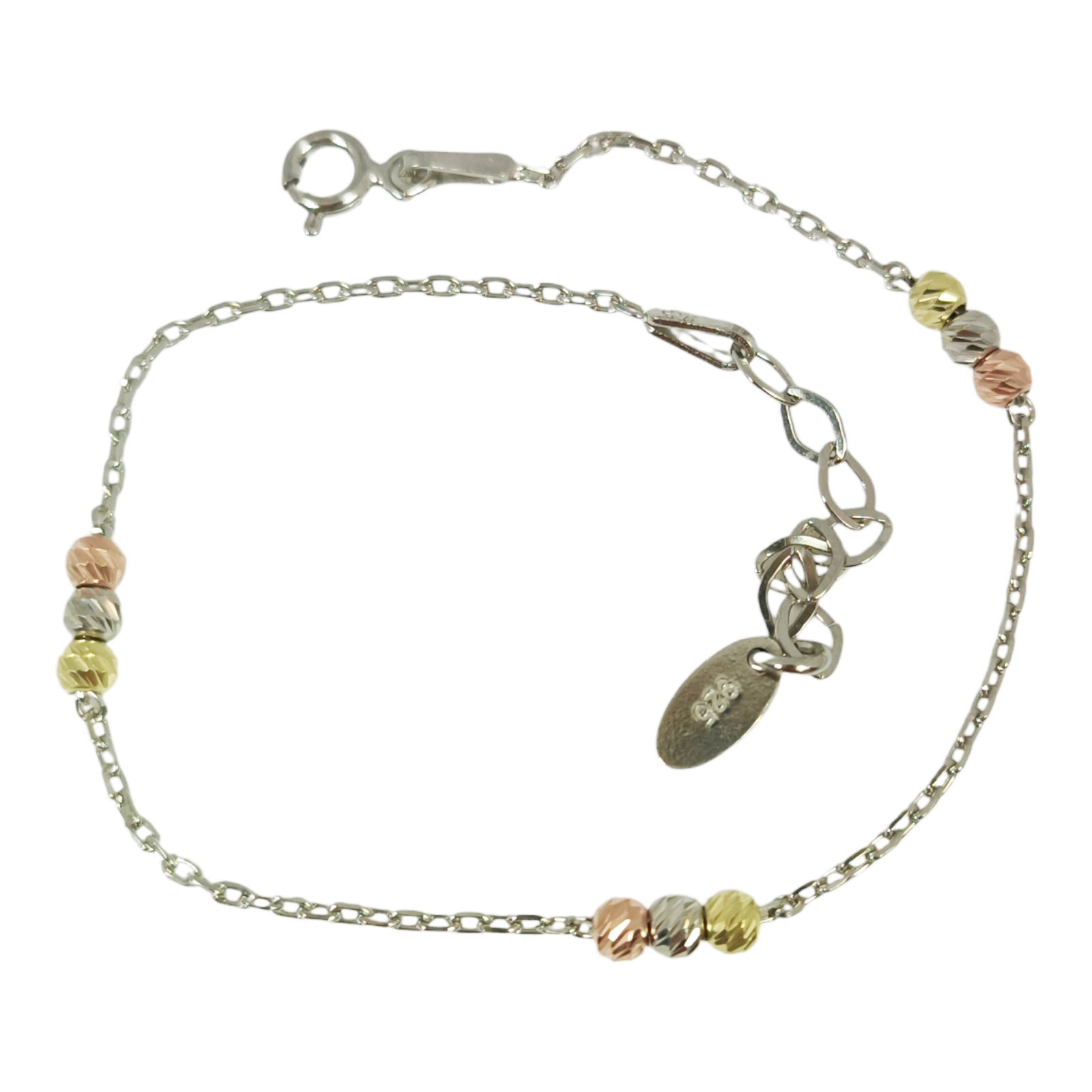 Bracelet Argent \'Cléopatra\' argenté doré rosé - 3 mm (diamanté) - [S1222]