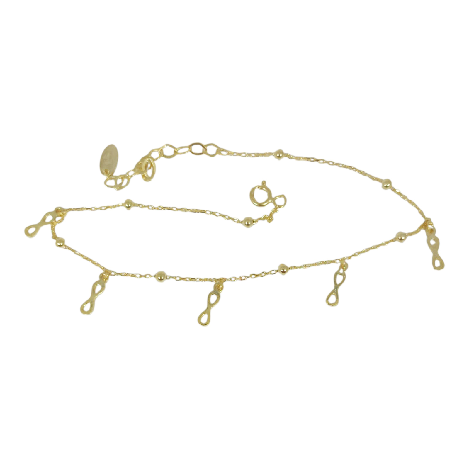 Chaine Cheville Argent \'Cléopatra\' doré - 7x3 mm (infini) - [S1224]
