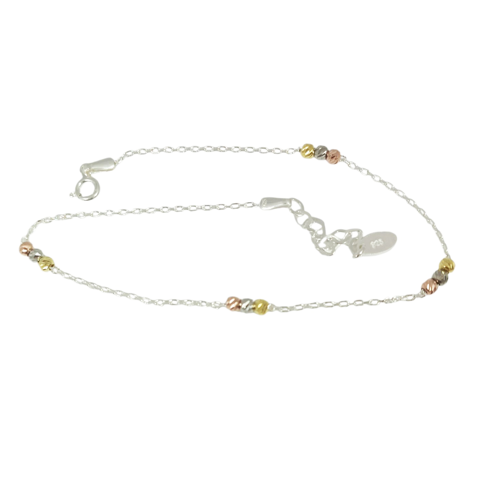 Chaine Cheville Argent \'Cleopatra\' doré rosé argenté - 3 mm - [S1237]