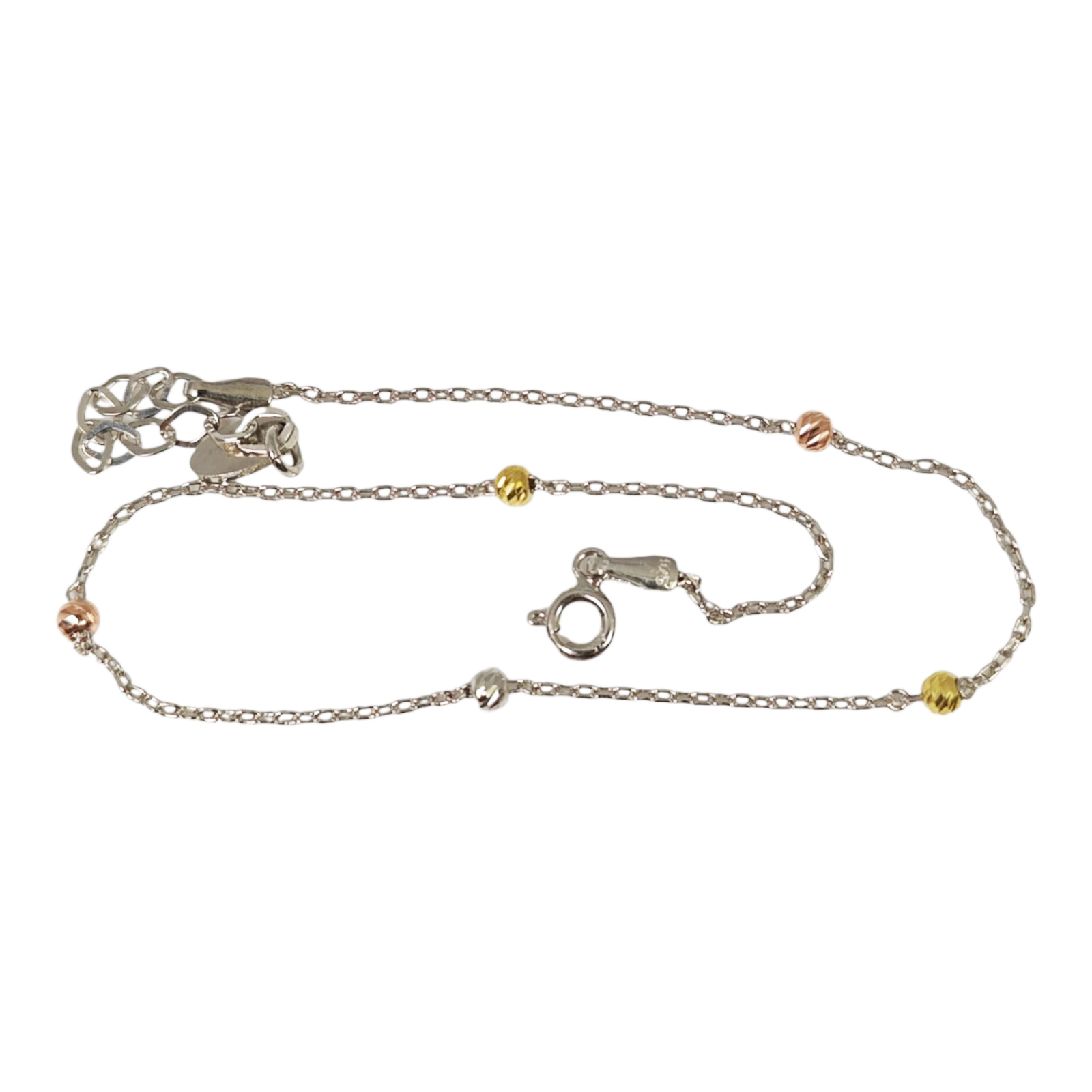 Chaine Cheville Argent \'Cleopatra\' doré rosé argenté (rhodié) - 3 mm - [S1238]