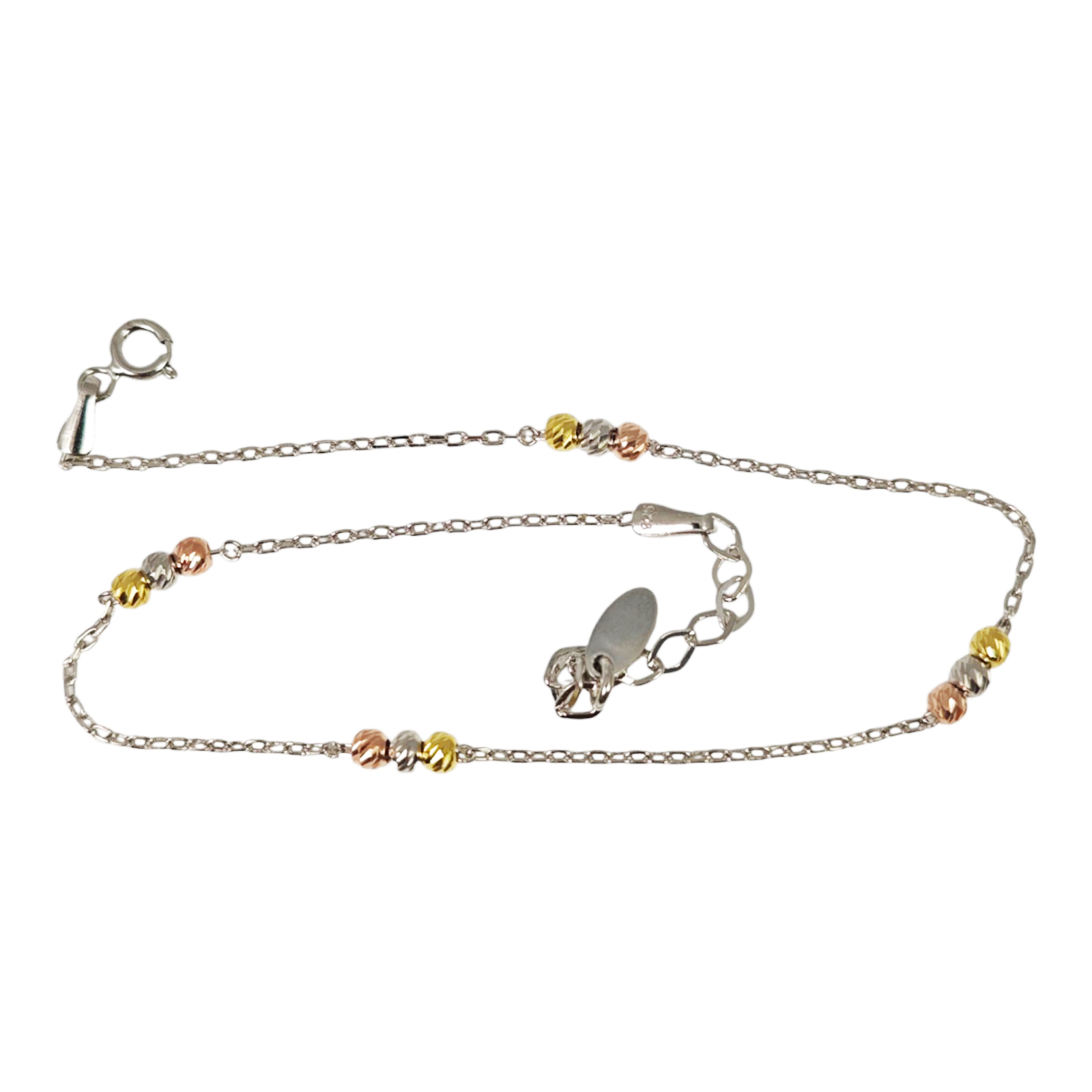 Chaine Cheville Argent \'Cleopatra\' doré rosé argenté (rhodié) - 3 mm - [S1239]