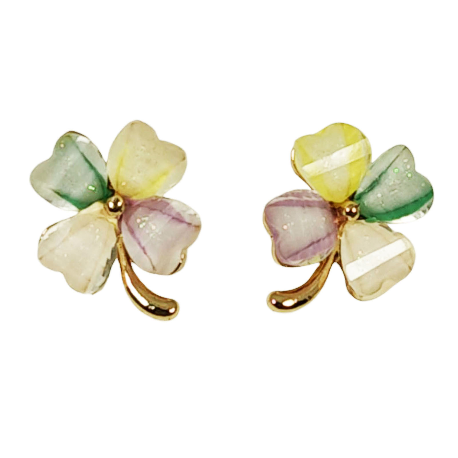 Boucles Créateur \'Arégonde\' multicolore doré - 15x12 mm - [S1254]