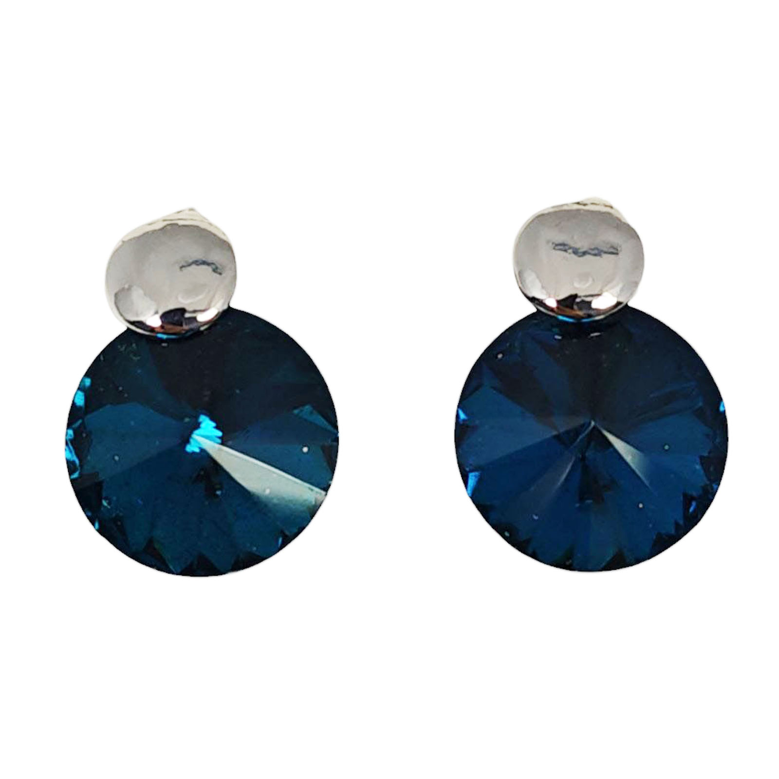 Clips Créateur \'Arégonde\' turquoise argenté - 18x13 mm - [S1262]
