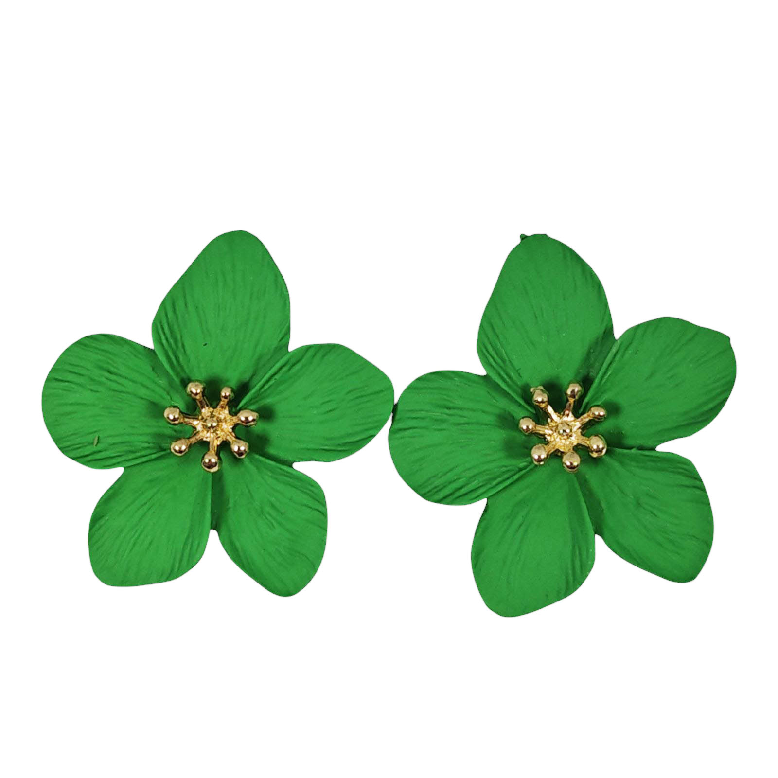 Boucles Créateur \'Flora\' vert - 35x30 mm  - [S1274]