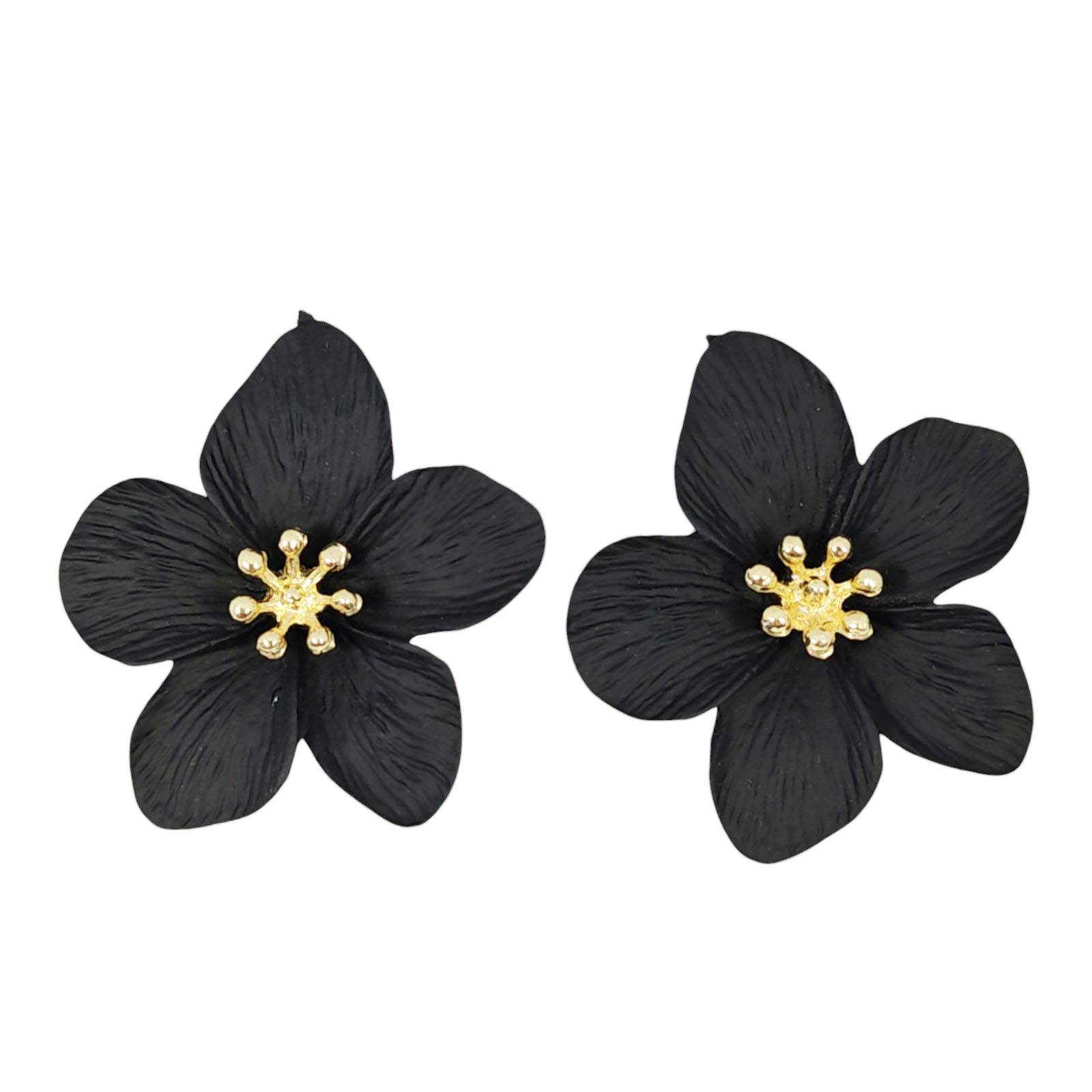 Boucles Créateur \'Flora\' noir - 35x30 mm  - [S1275]