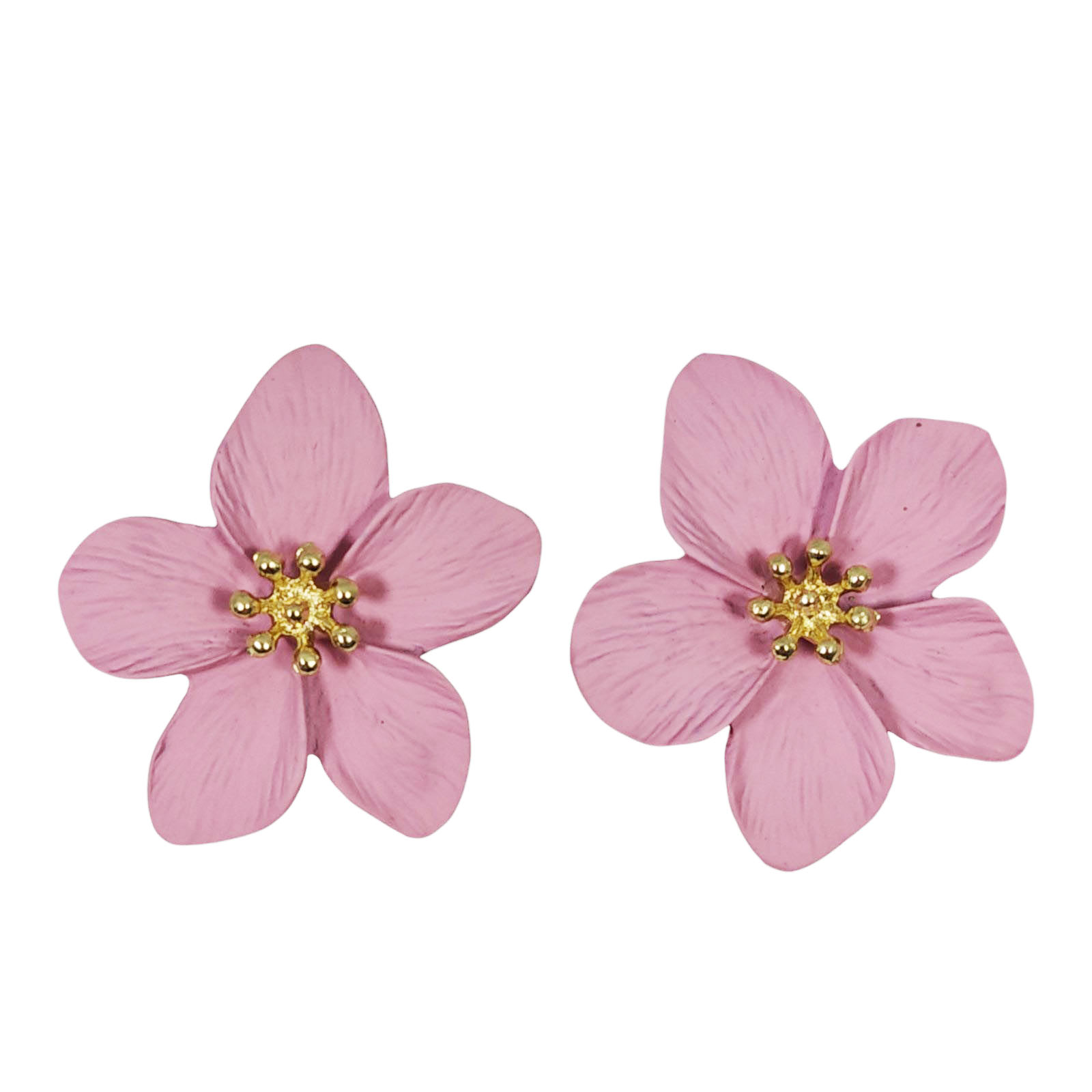 Boucles Créateur \'Flora\' rose - 35x30 mm  - [S1276]