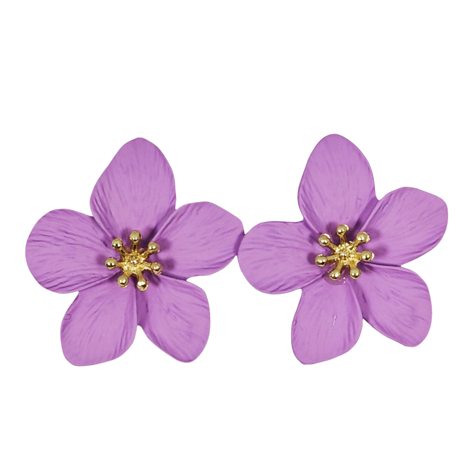 Boucles Créateur \'Flora\' violet - 35x30 mm  - [S1277]