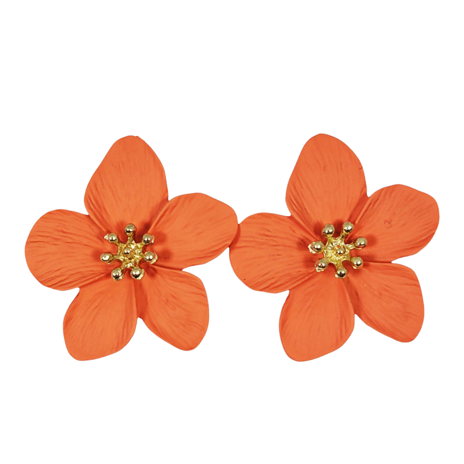 Boucles Créateur \'Flora\' orange - 35x30 mm  - [S1278]