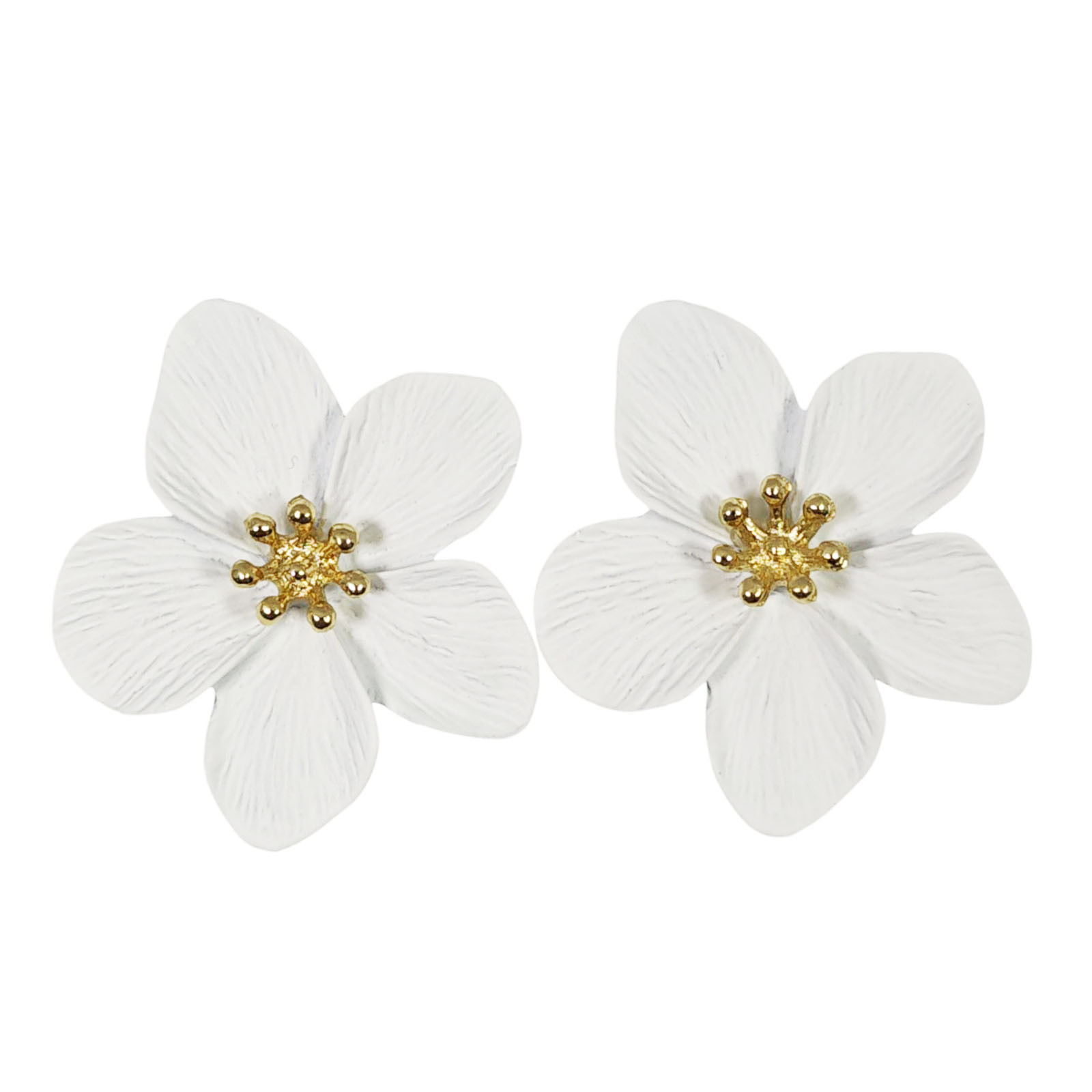 Boucles Créateur \'Flora\' blanc - 35x30 mm  - [S1280]